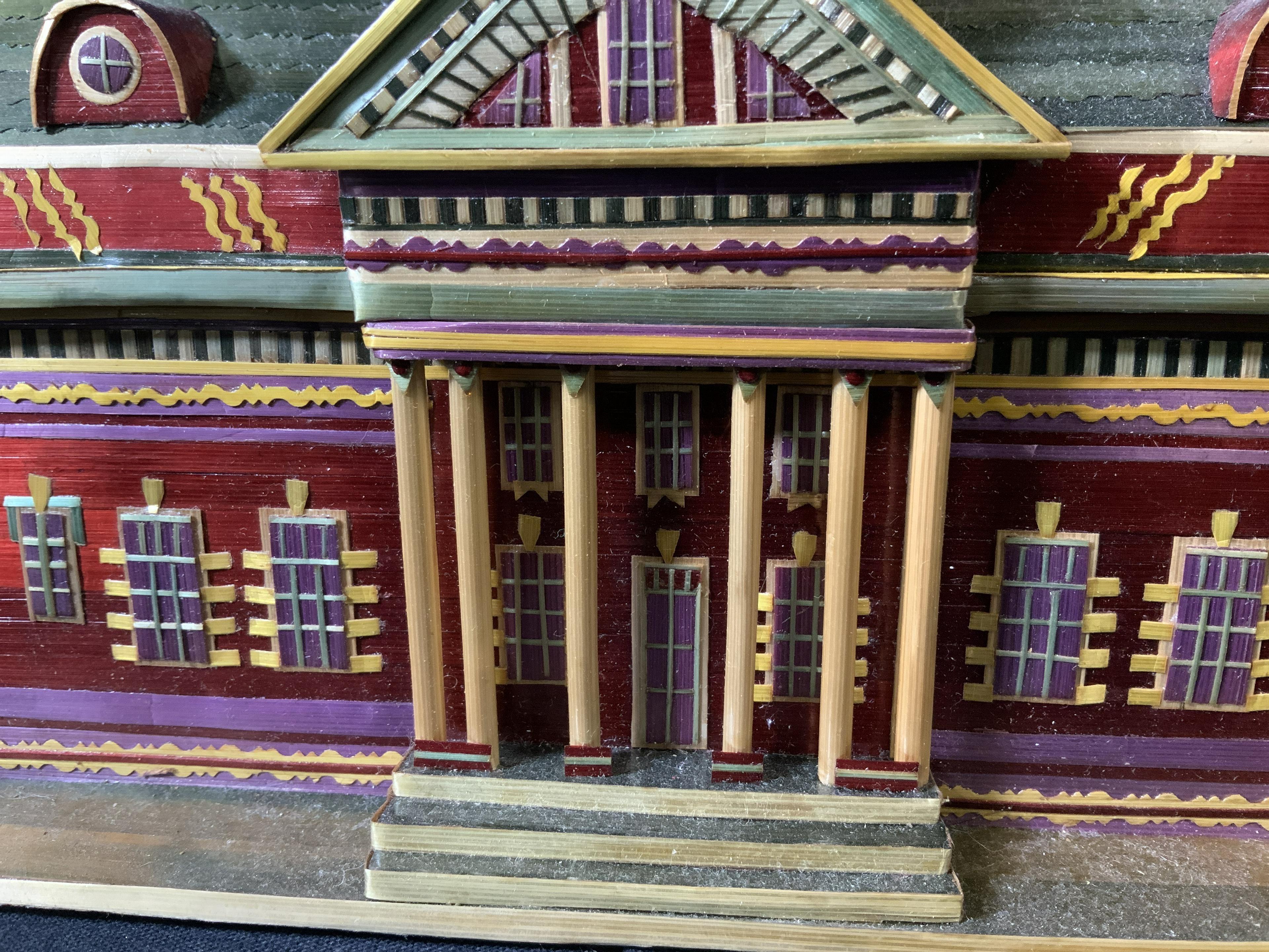 Contemporary Miniature Painted House Shaped Stacking Box