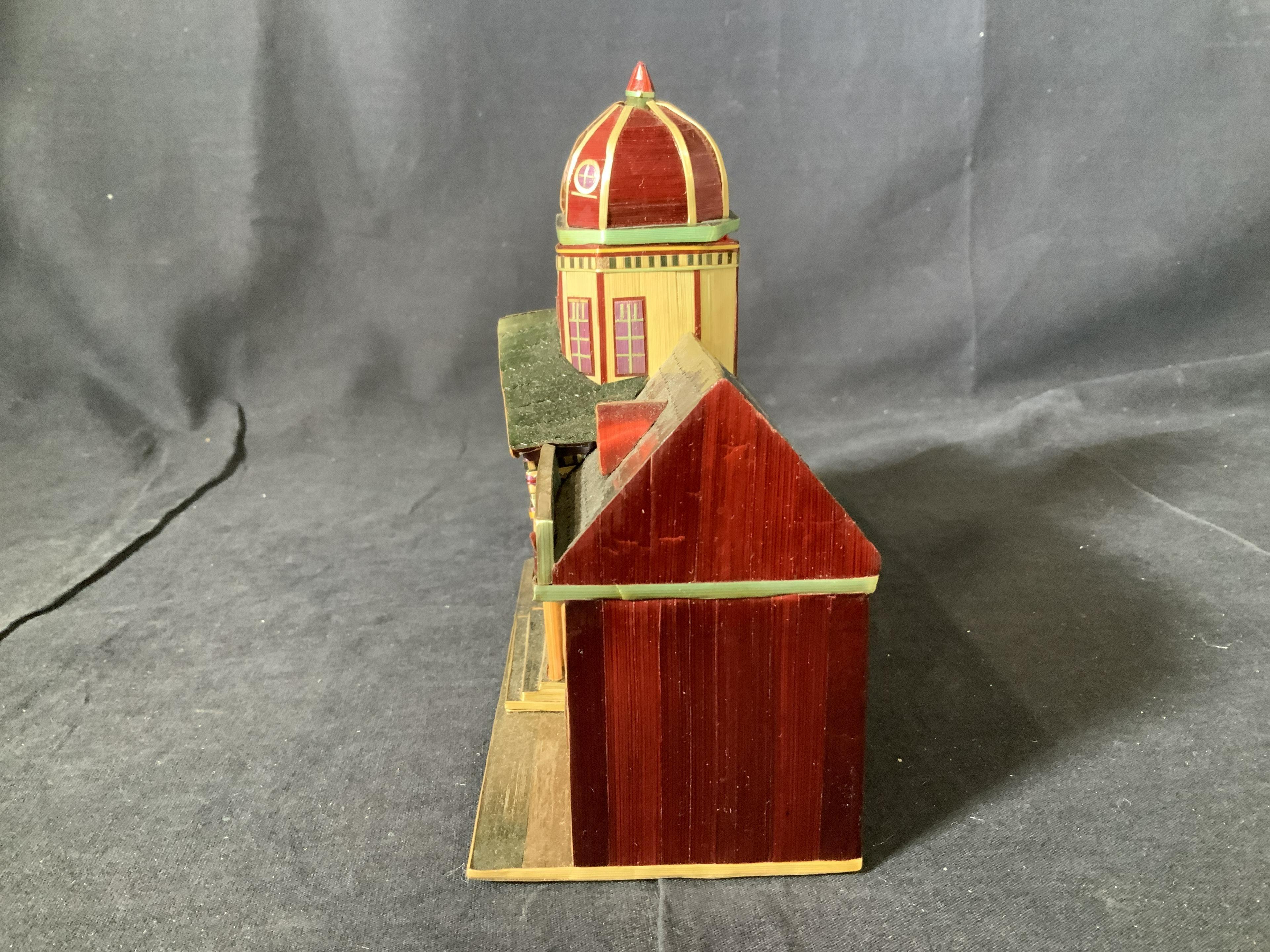 Wood Miniature Painted House Shaped Stacking Box
