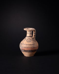 Miniature Ancient Cypriot Geometric Jug with Red and Black Slip