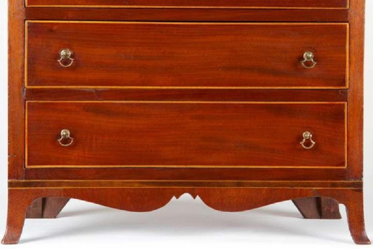 Miniature Antique American Federal Salesmans Sample Chest of Drawers, circa 1800 2