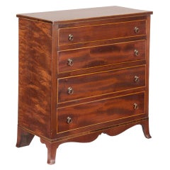 Miniature Antique American Federal Salesmans Sample Chest of Drawers, circa 1800