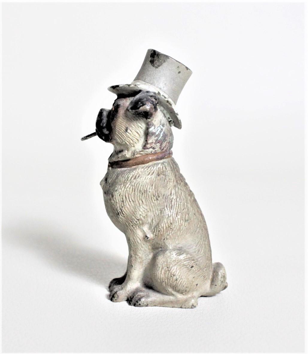 Miniature Antique Austrian Cold-Painted Bronze Whimsical Dog Figurine In Good Condition In Hamilton, Ontario