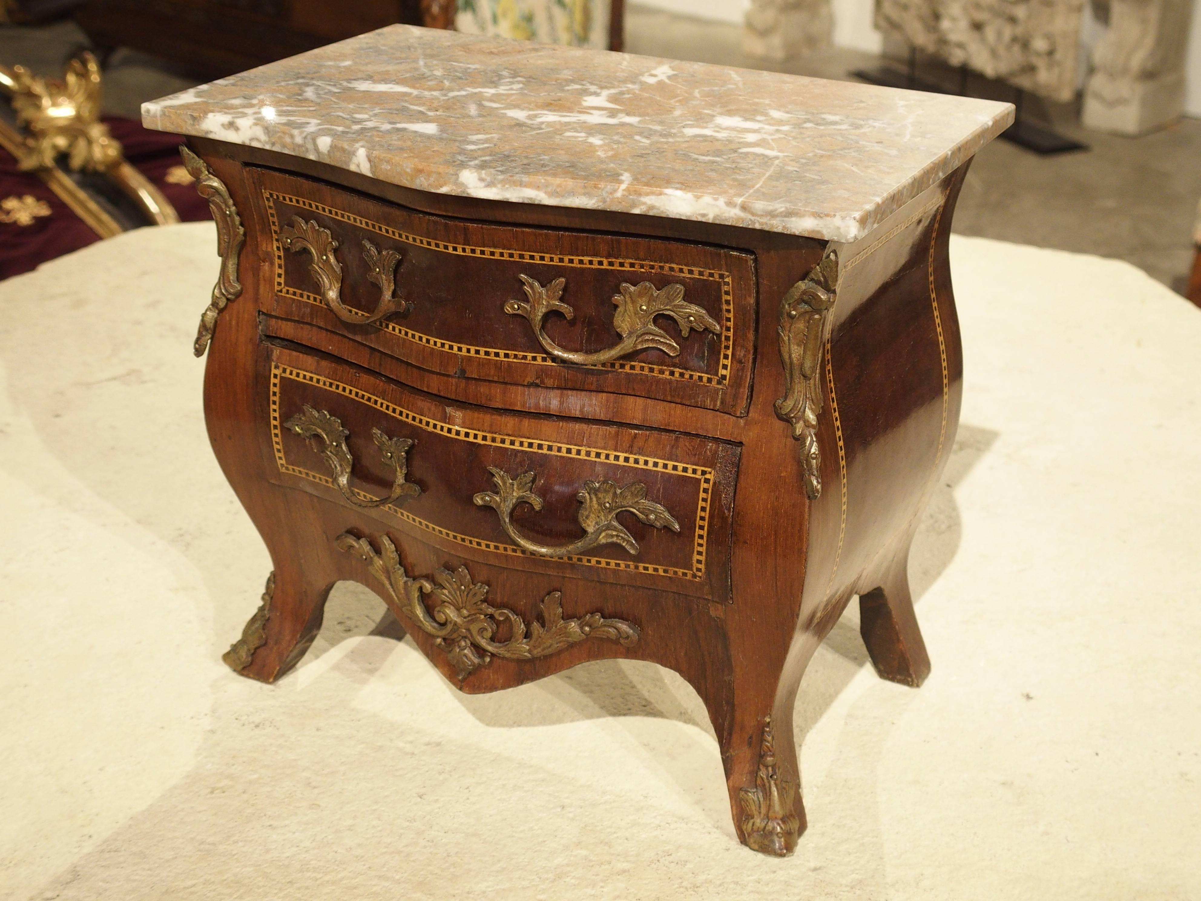 Bronze Miniature Antique Chest of Drawers from France, circa 1880