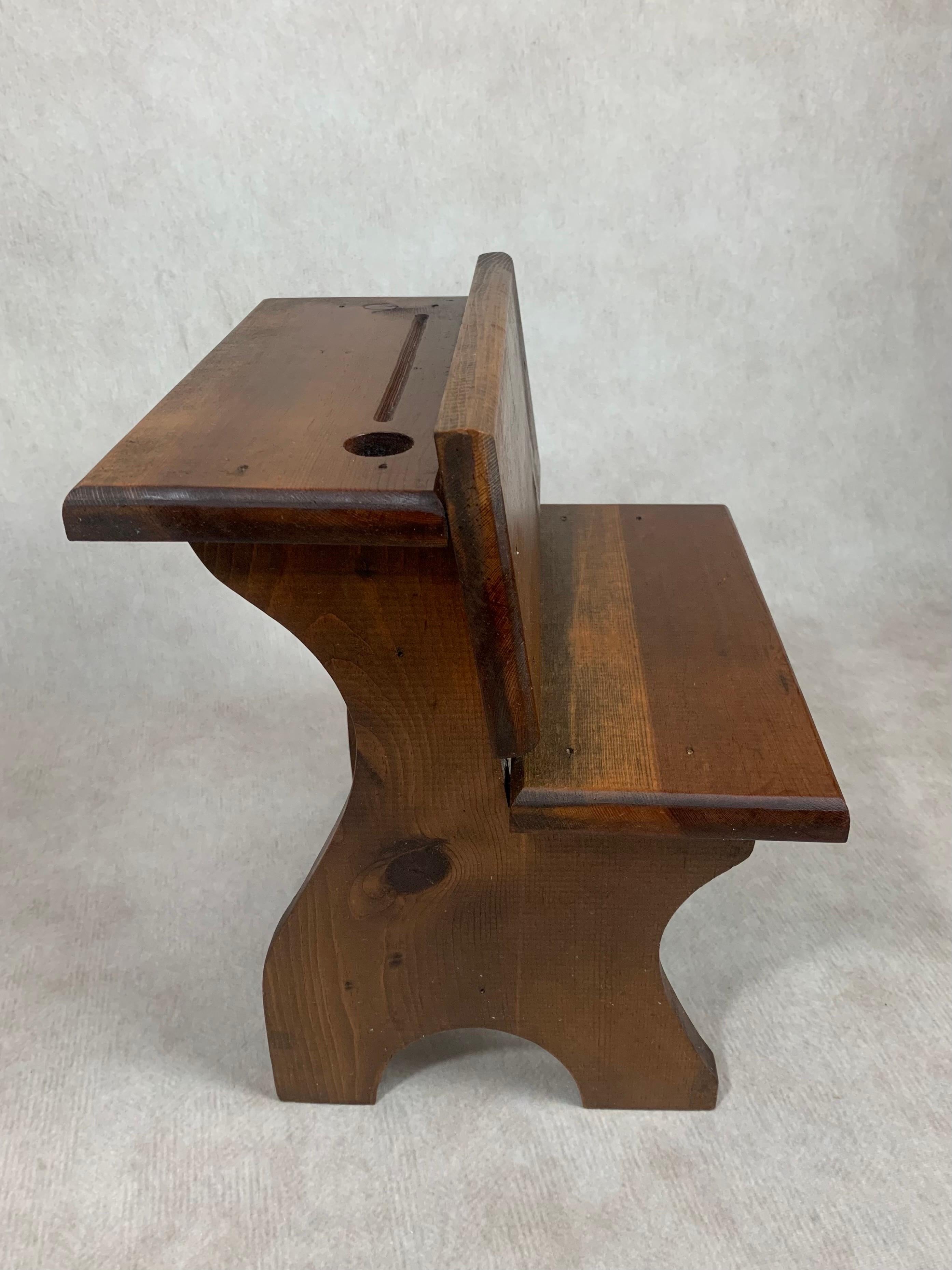 Handmade in Lancaster, Pennsylvania circa 1940 of native pine. An adorable replica of what was typically found in school houses throughout colonial times. 

In good condition with minor wear commensurate with age and normal use. Sturdy and built to