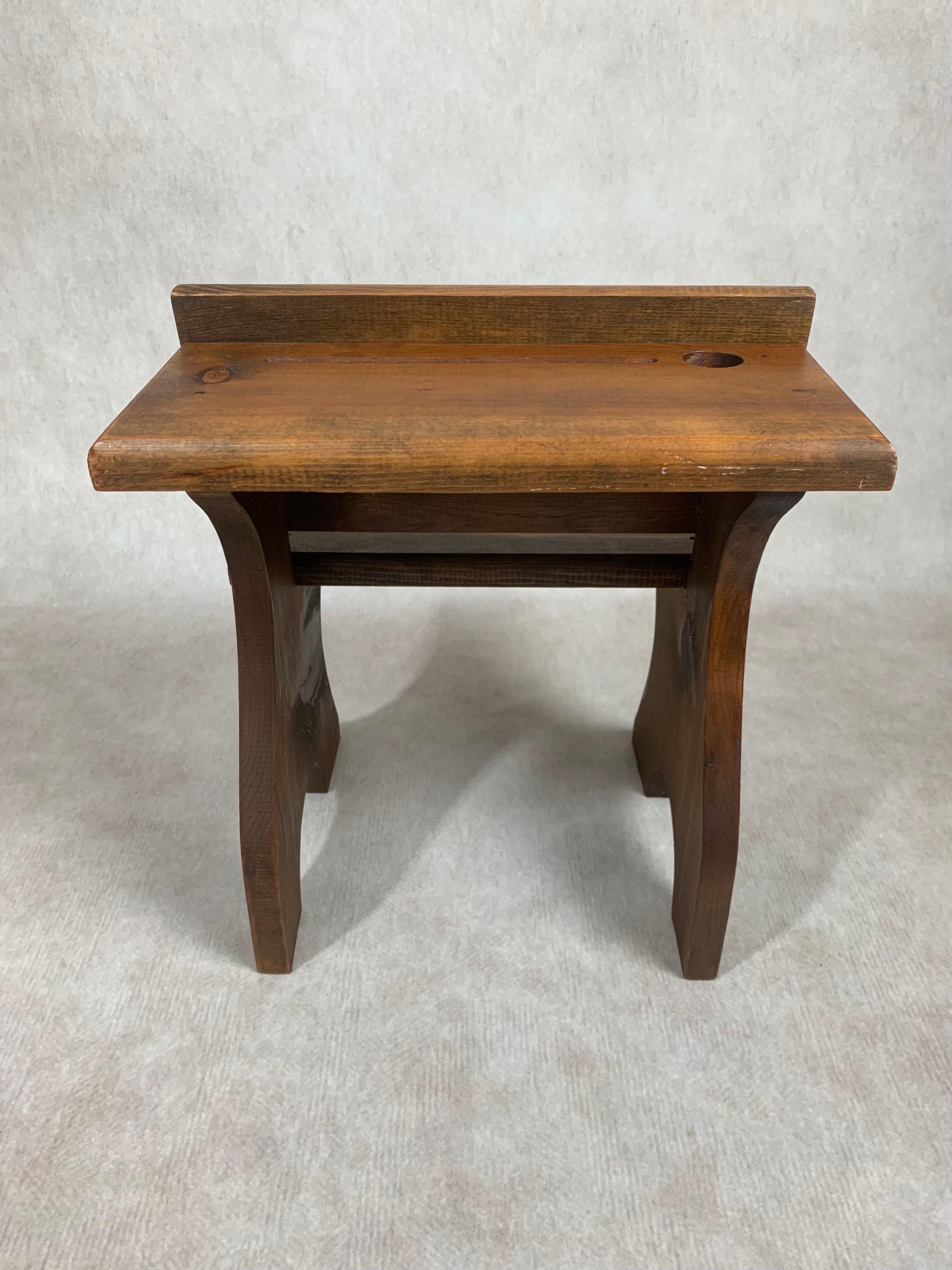 20th Century Heirloom Doll Size Colonial Style Solid Wood Schoolhouse Desk  For Sale