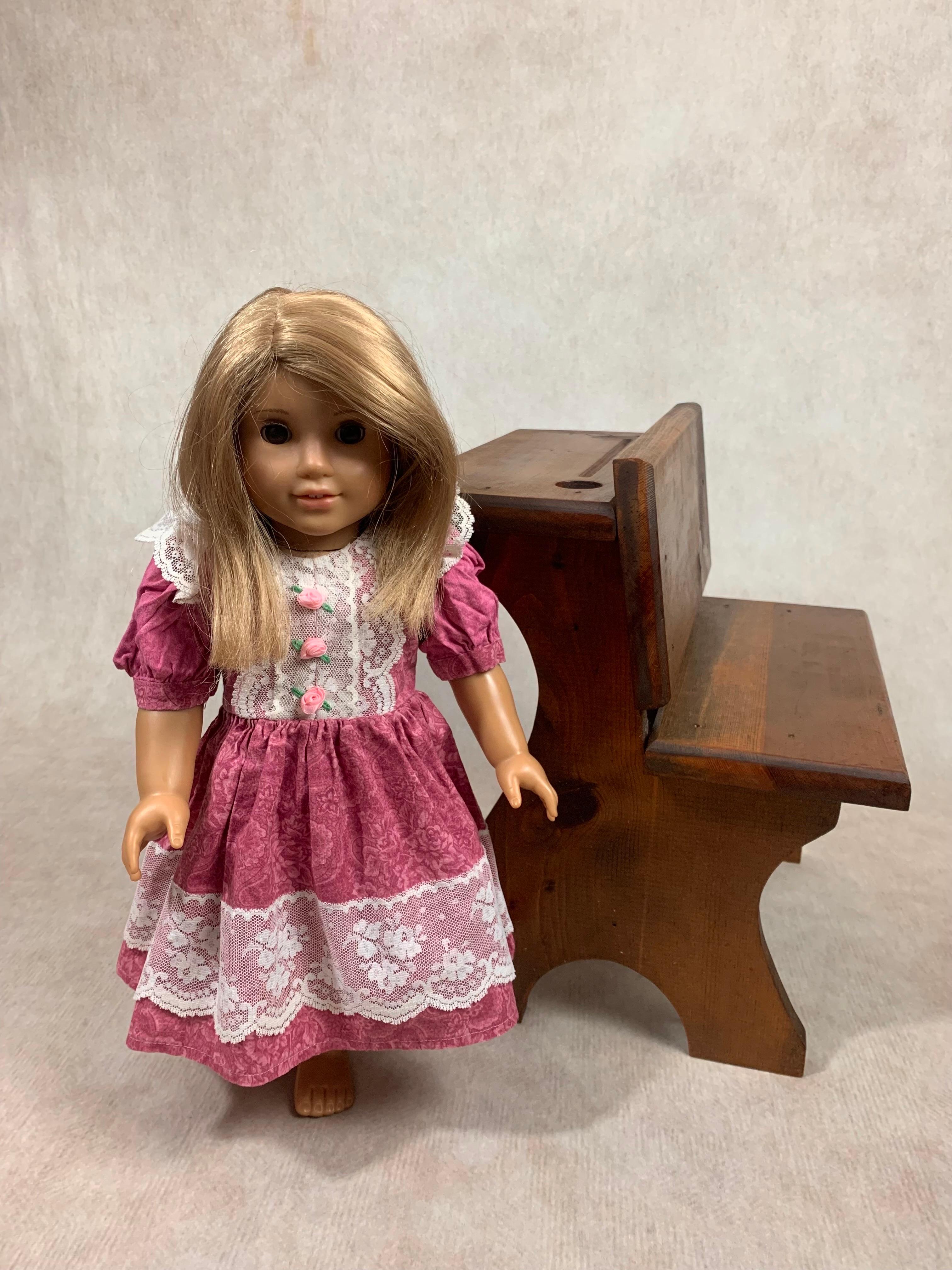 Heirloom Doll Size Colonial Style Solid Wood Schoolhouse Desk  For Sale 1