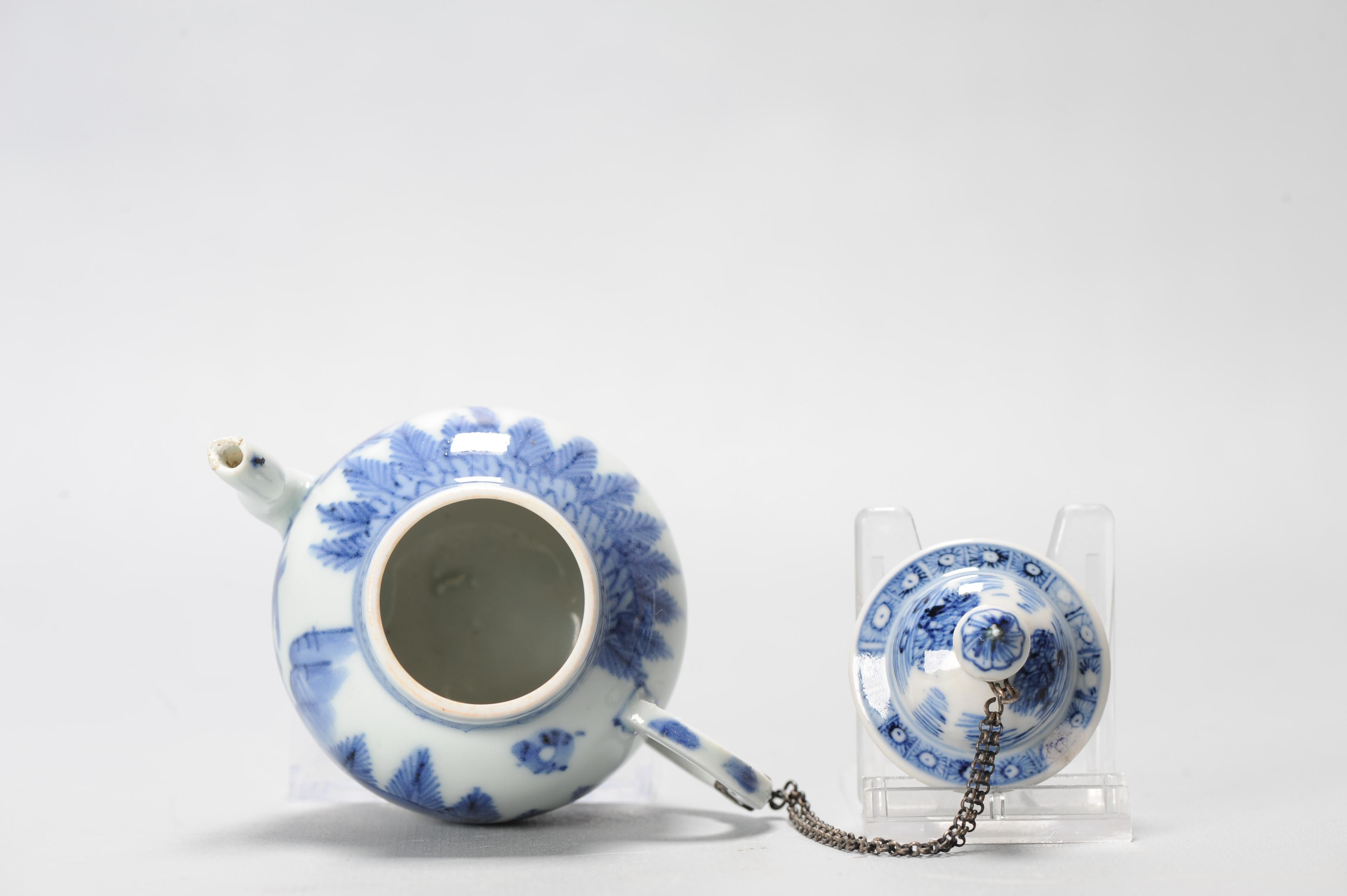 Miniatura antica del periodo Edo Ca 1700 Porcellana giapponese Ewer Blue White in vendita 10