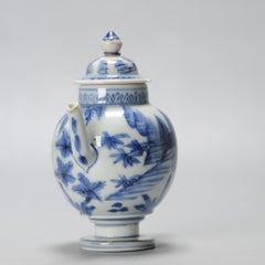 Miniature Antique Edo Period Ca 1700 Japanese Porcelain Ewer Blue White