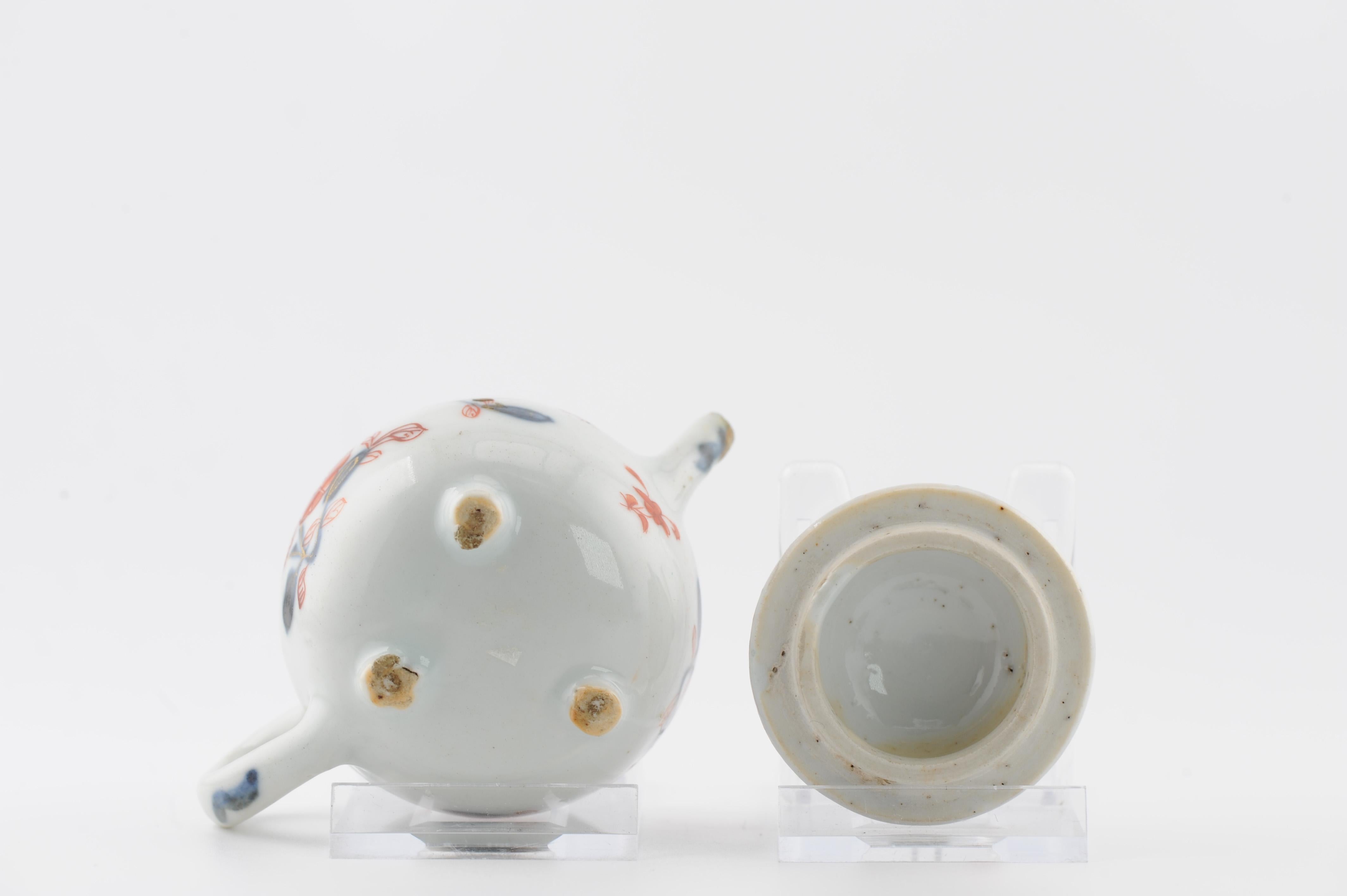 Miniature Antike Edo Periode Ca 1700 Japanisches Porzellan Topf Imari Rot im Angebot 11