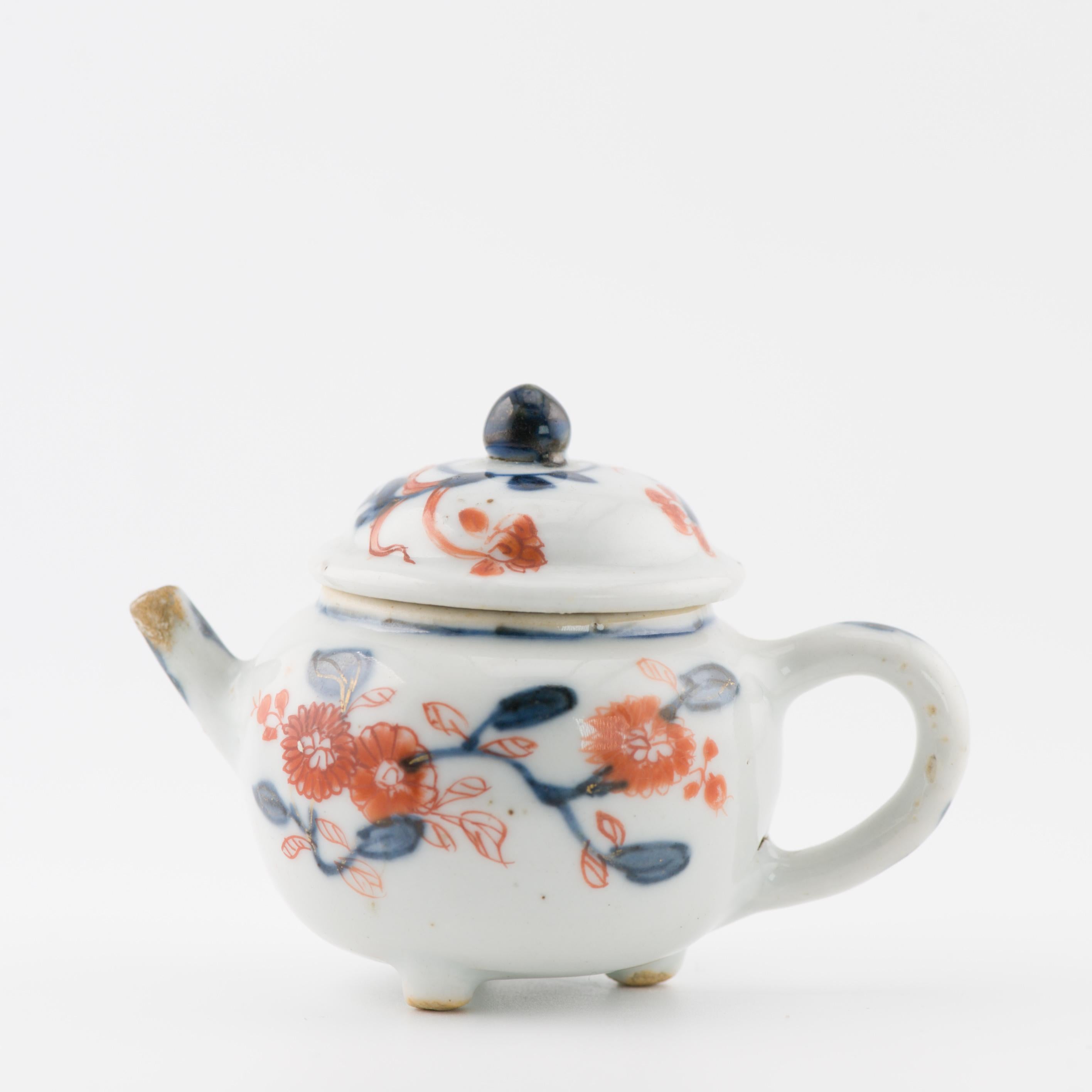 Miniature Antike Edo Periode Ca 1700 Japanisches Porzellan Topf Imari Rot im Angebot 4