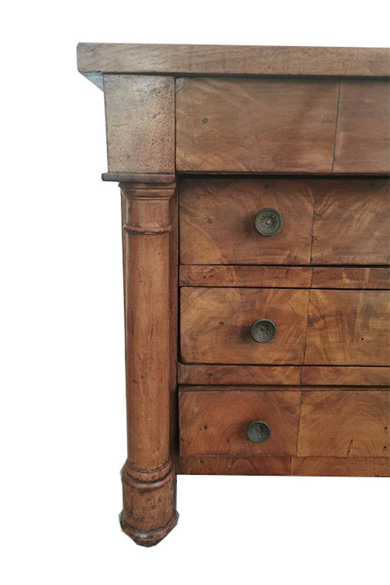 Hand-Carved Miniature Antique Empire chest of drawers For Sale