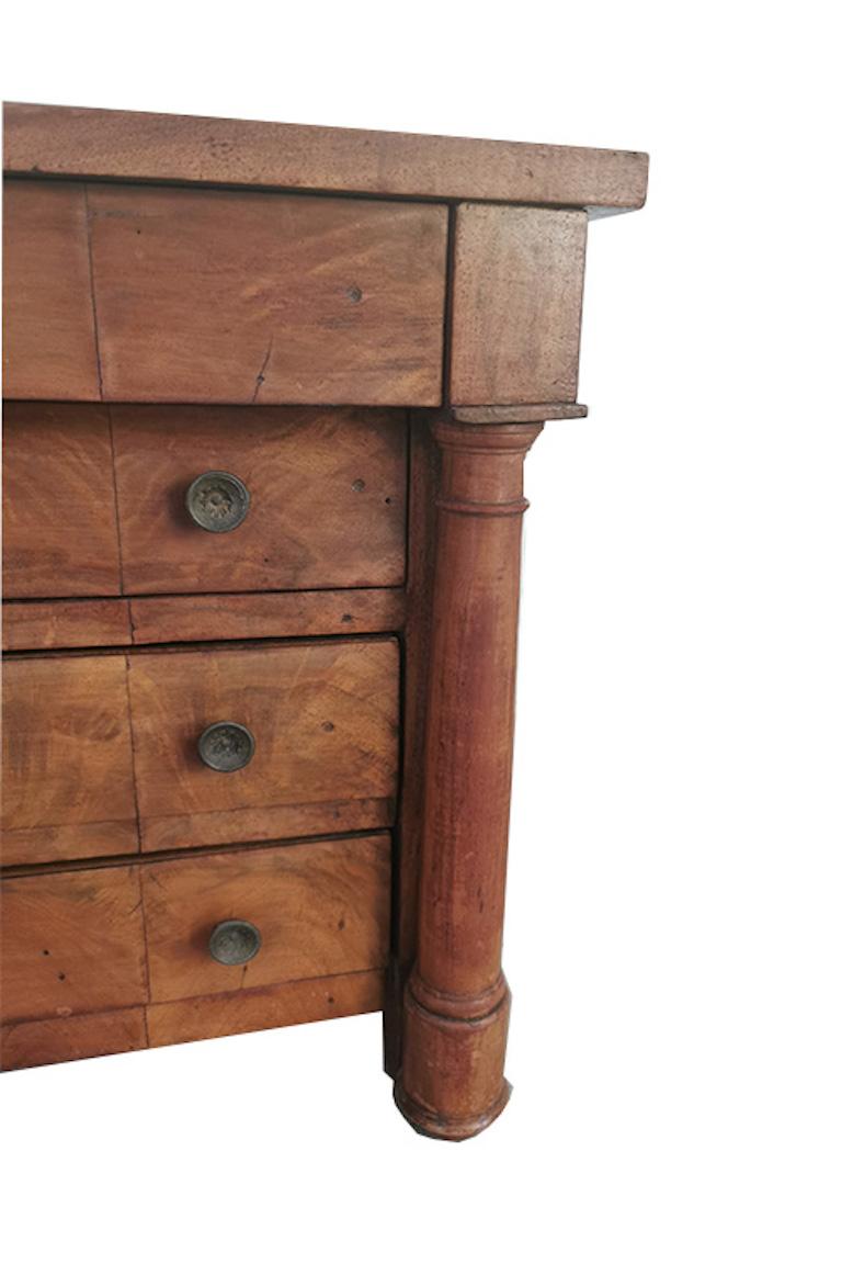 Miniature Antique Empire chest of drawers In Fair Condition For Sale In Ballard, CA