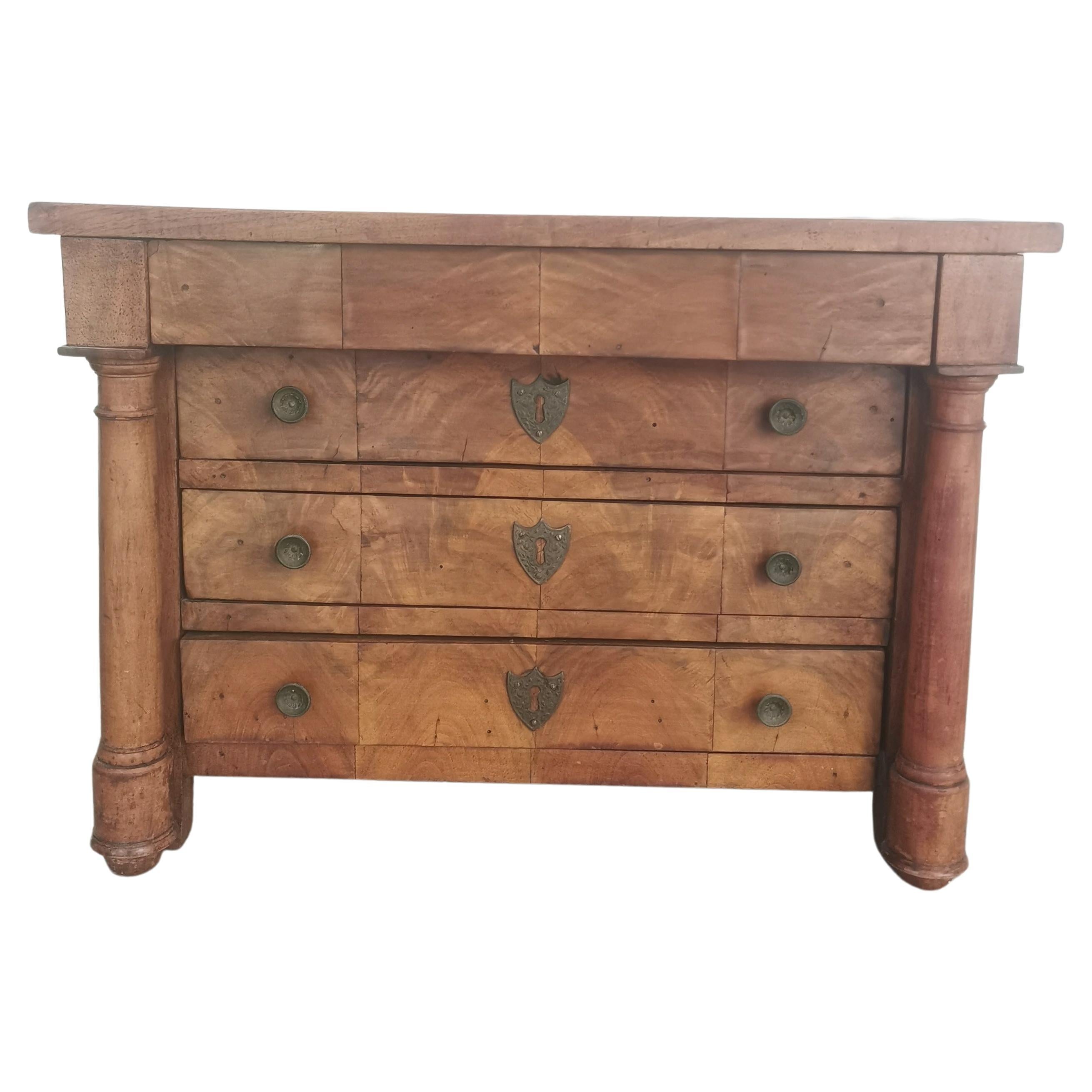Miniature Antique Empire chest of drawers For Sale
