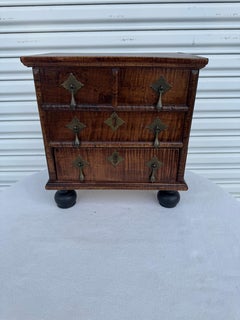 Miniature antique George iii Style Curly Maple chest