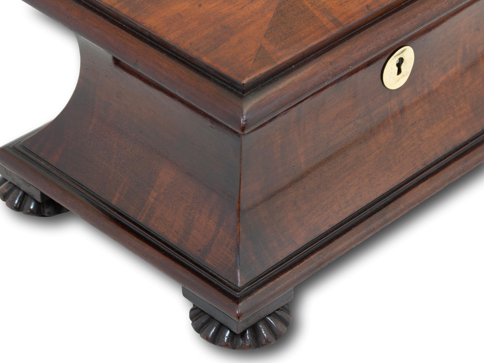 Miniature Antique Georgian Mahogany Sarcophagus Tea Caddy 3