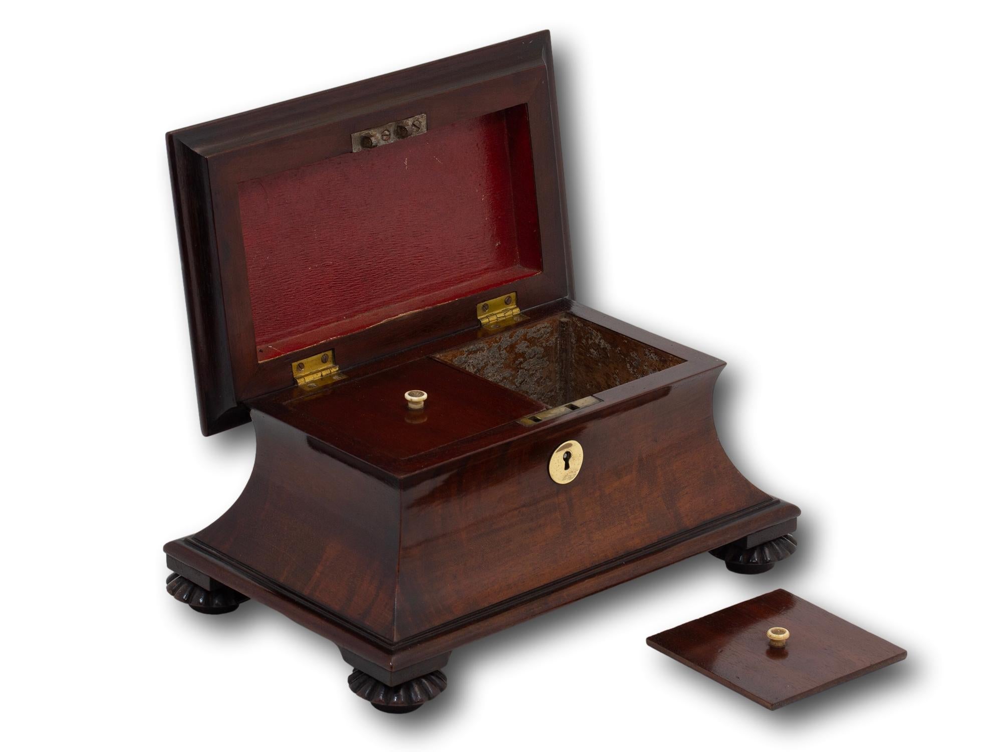 Miniature Antique Georgian Mahogany Sarcophagus Tea Caddy 5