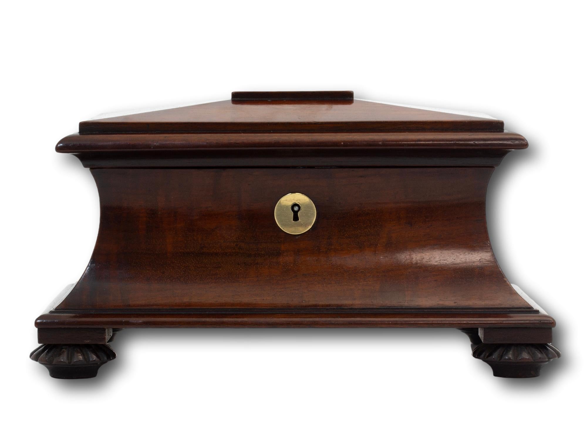 Miniature Antique Georgian Mahogany Sarcophagus Tea Caddy In Good Condition In Northampton, GB