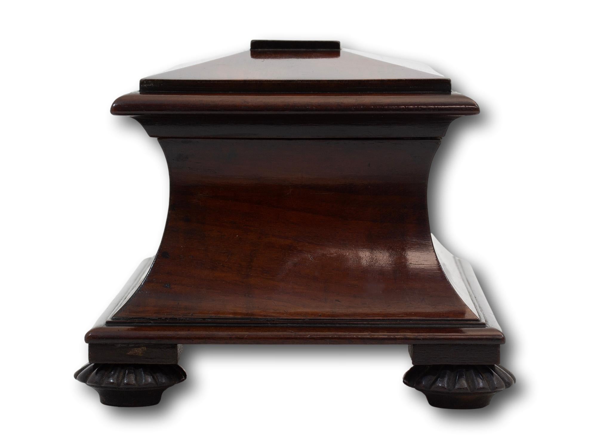 19th Century Miniature Antique Georgian Mahogany Sarcophagus Tea Caddy