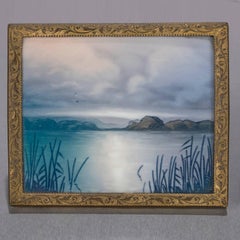 Miniature Antique German Rosenthal Plaques "Absend Am See" & "Am Waldrand"