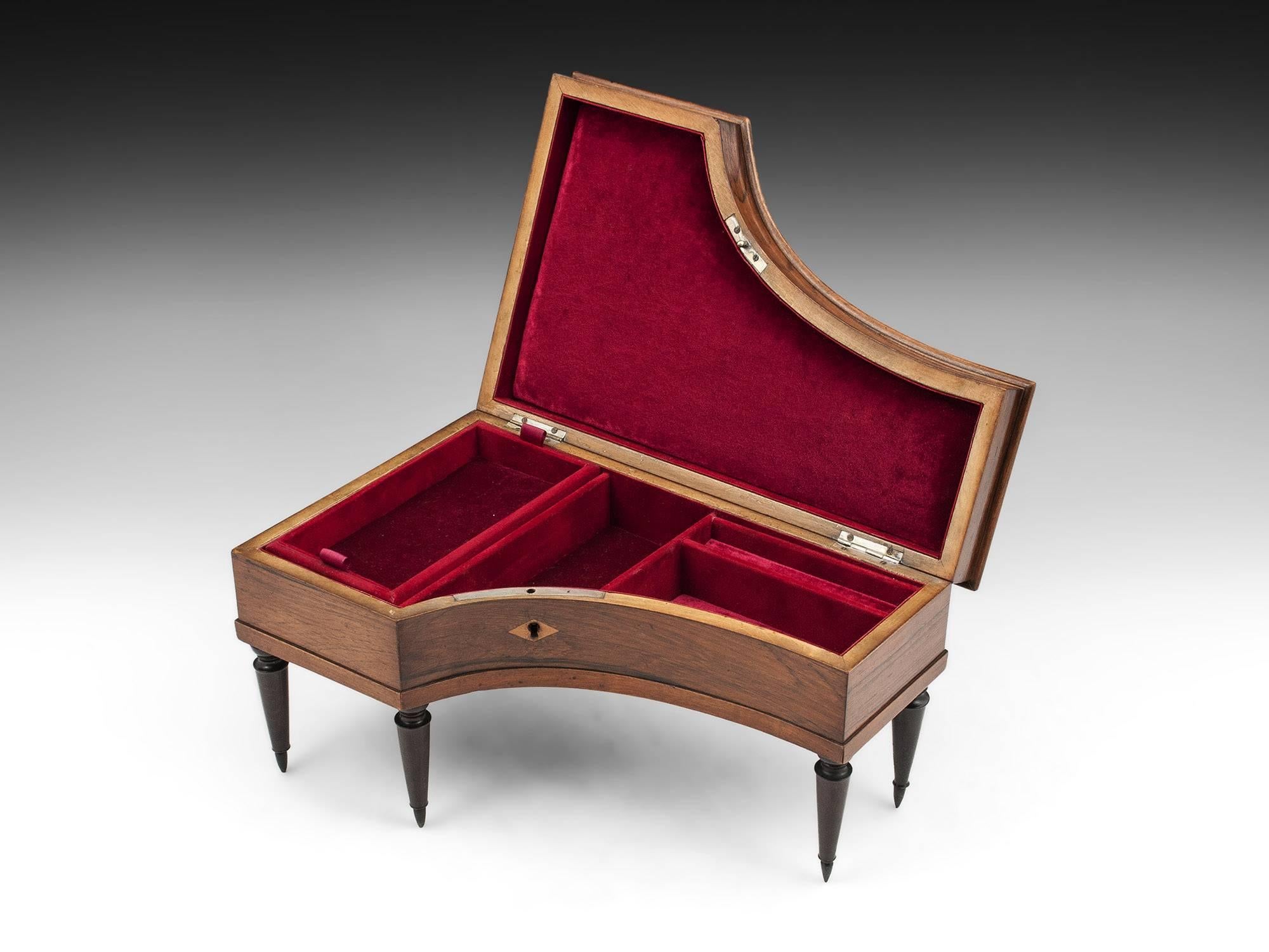19th Century Miniature Antique Grand Piano Jewelry Box, circa 1830