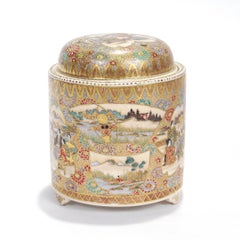 Miniature Antique Japanese Satsuma Pottery Censer or Koro