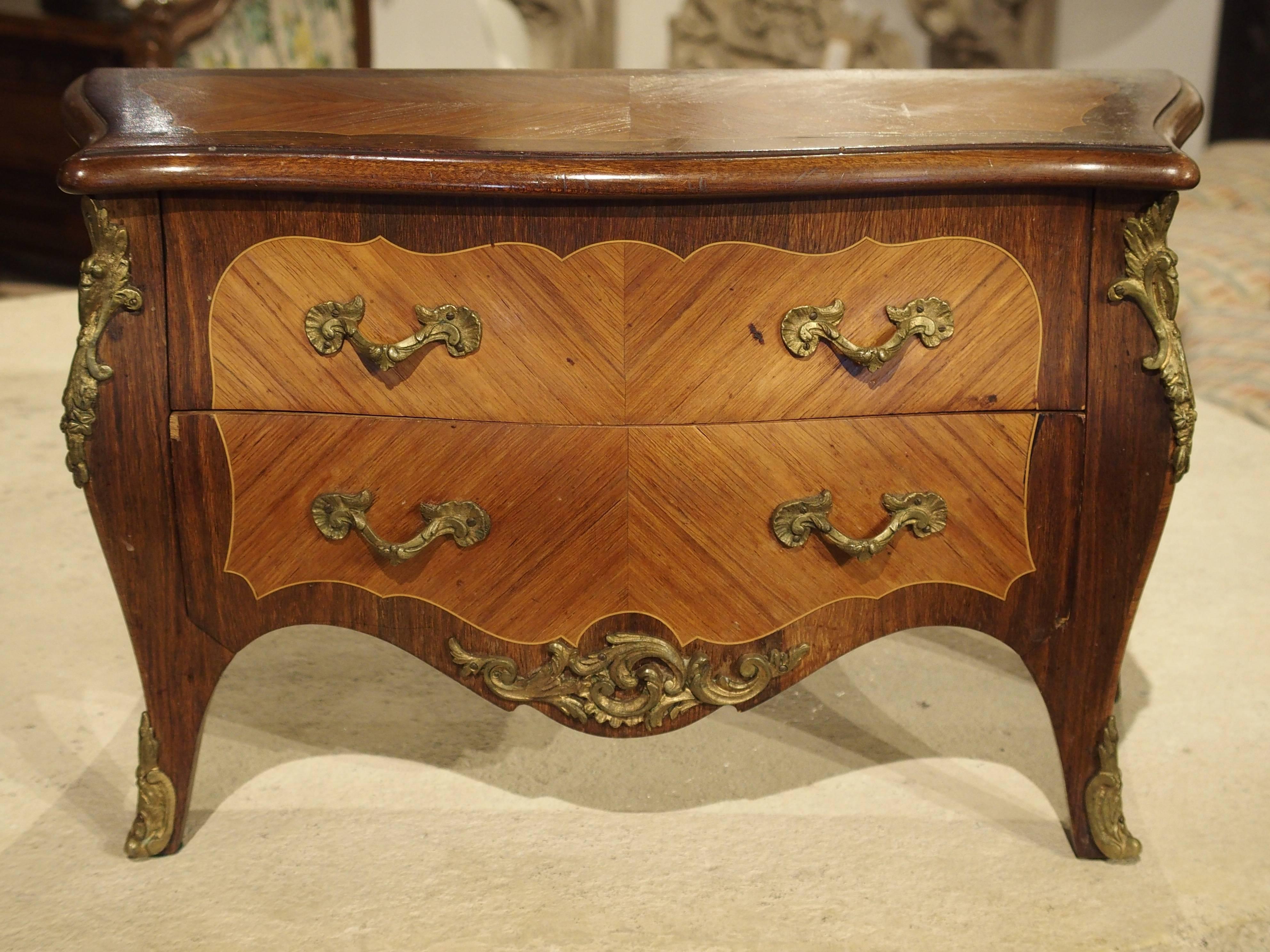 Miniature Antique Louis XV Style Chest of Drawers from France, circa 1910 For Sale 5