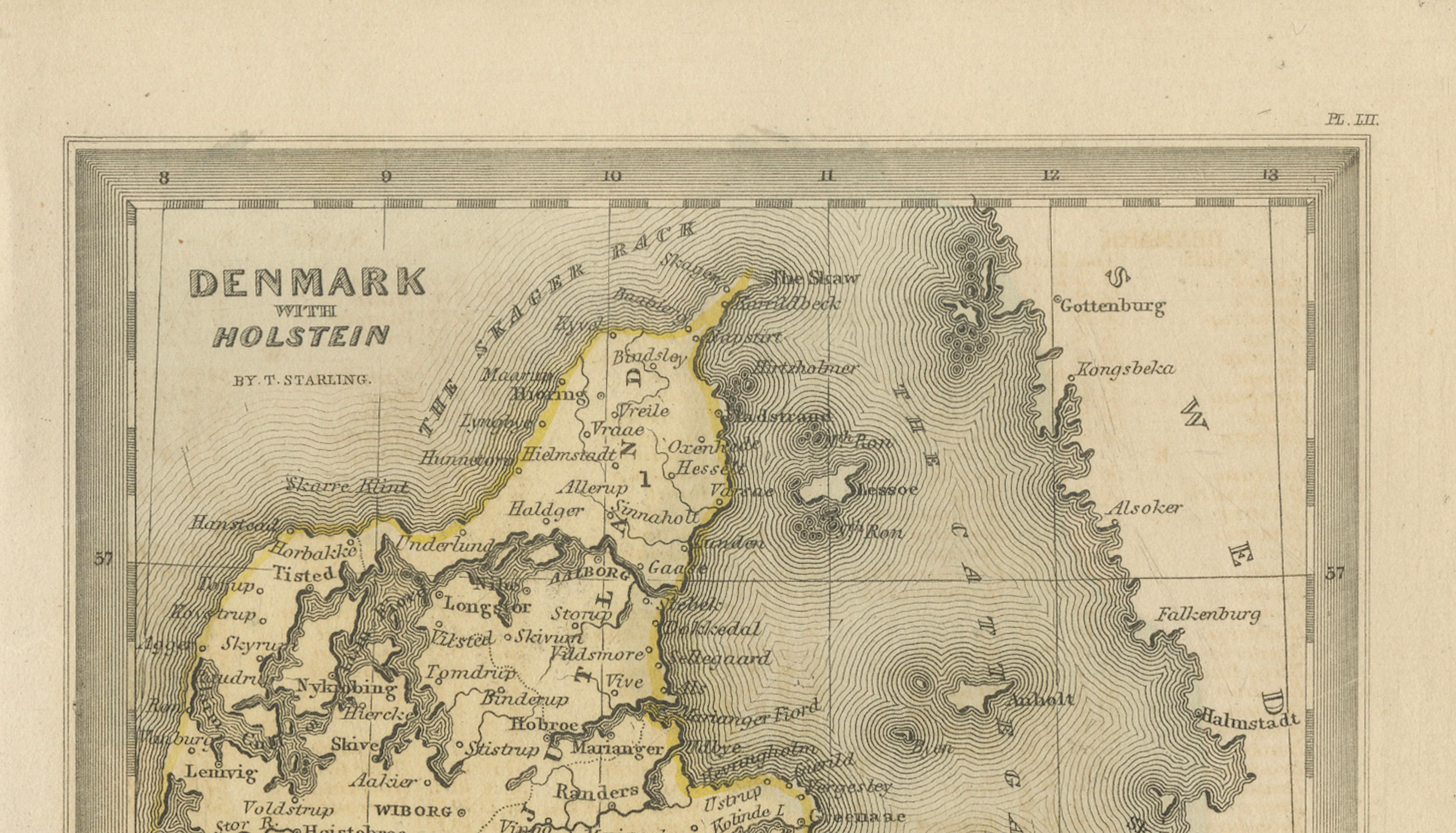 Miniature Antique Maps Scandinavia Set: Denmark, Sweden, Norway Handcolored 1833