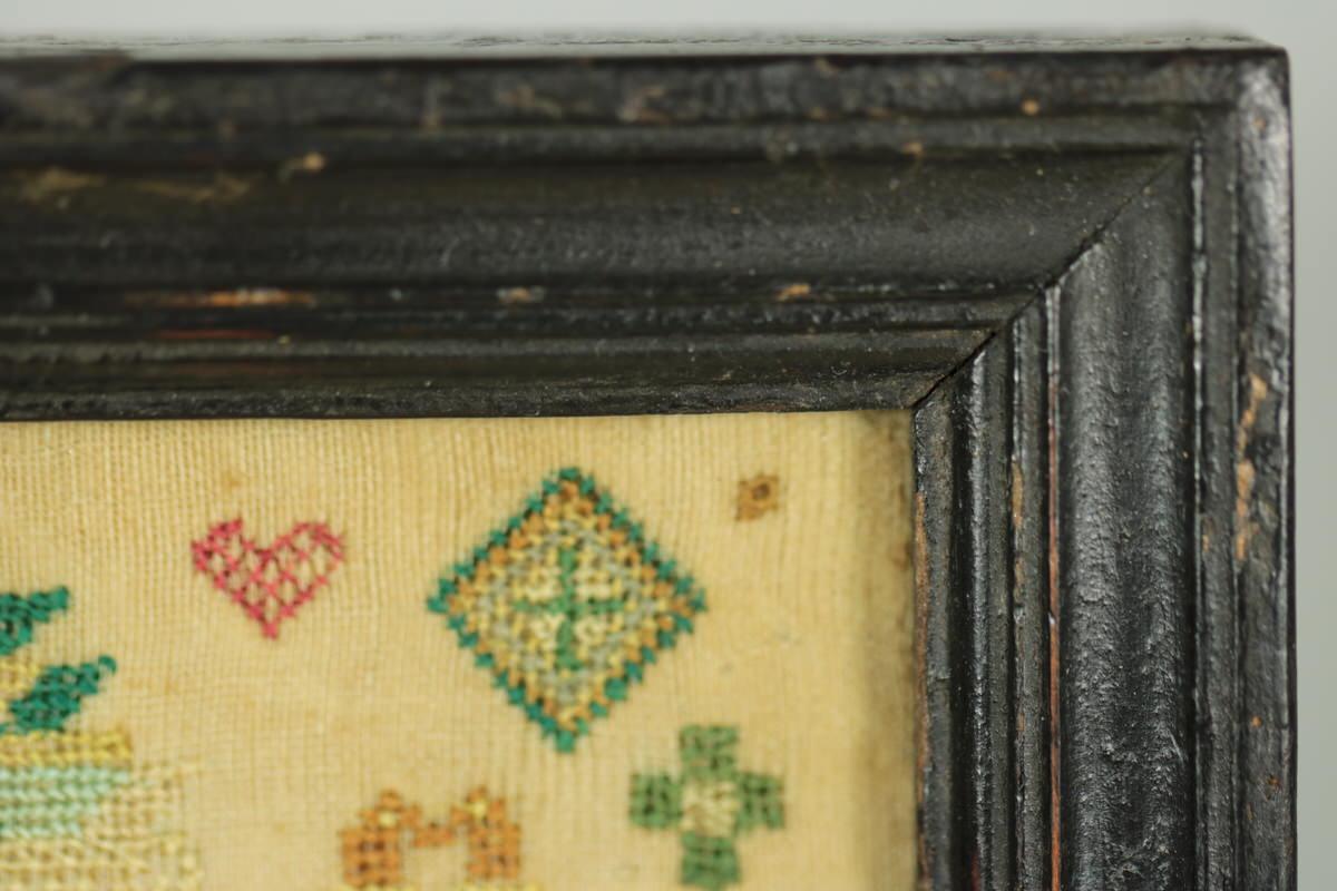 19th Century Miniature Antique Sampler by Frances Gill