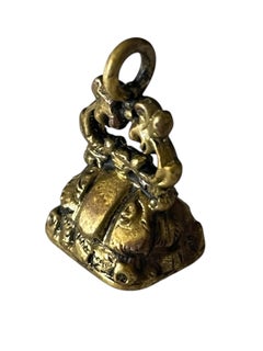 Miniature Antique Victorian Fob Pendant with Citrine Glass – Sourced in London