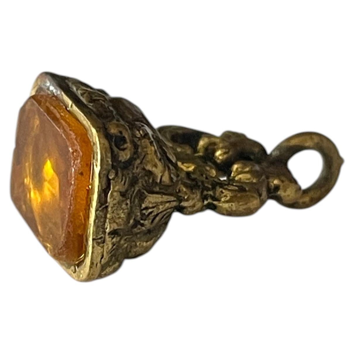 Pendentif miniature de style victorien avec verre à la citrine - Acheté à Londres
