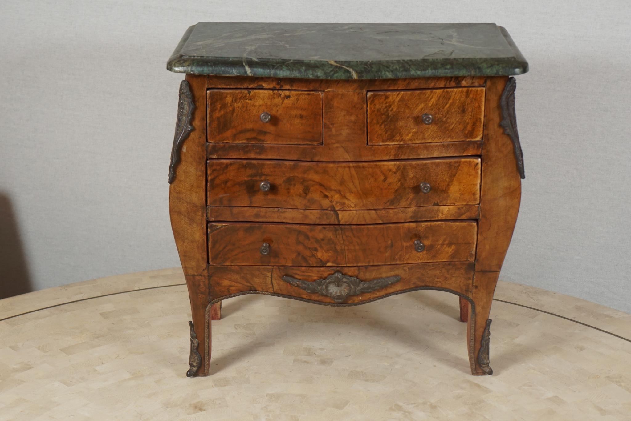 Louis XV Miniature Antiques Salesman's Sample French Louis 15th Style Chest For Sale