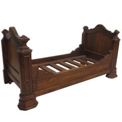 Miniature Apprentice Model Walnut Daybed, Dog / Doll Bed, French, 19th Century