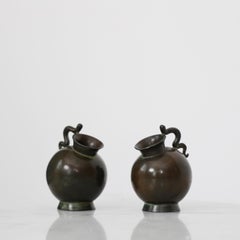 Miniature Art Nouveau Diskometal Vessels by Just Andersen, 1920s, Denmark