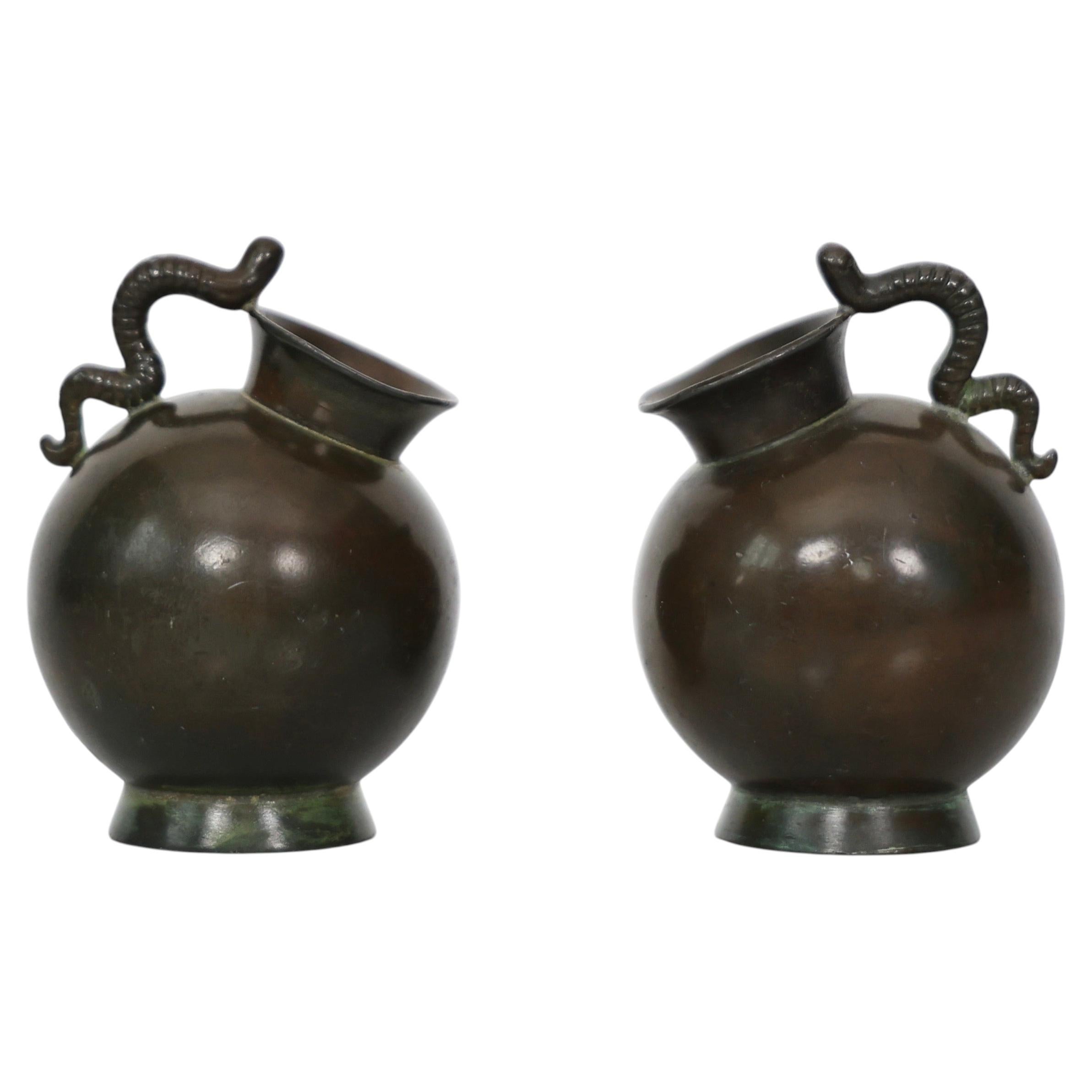 Art Nouveau Miniature Diskometal Vessel Set by Just Andersen, 1920s, Denmark