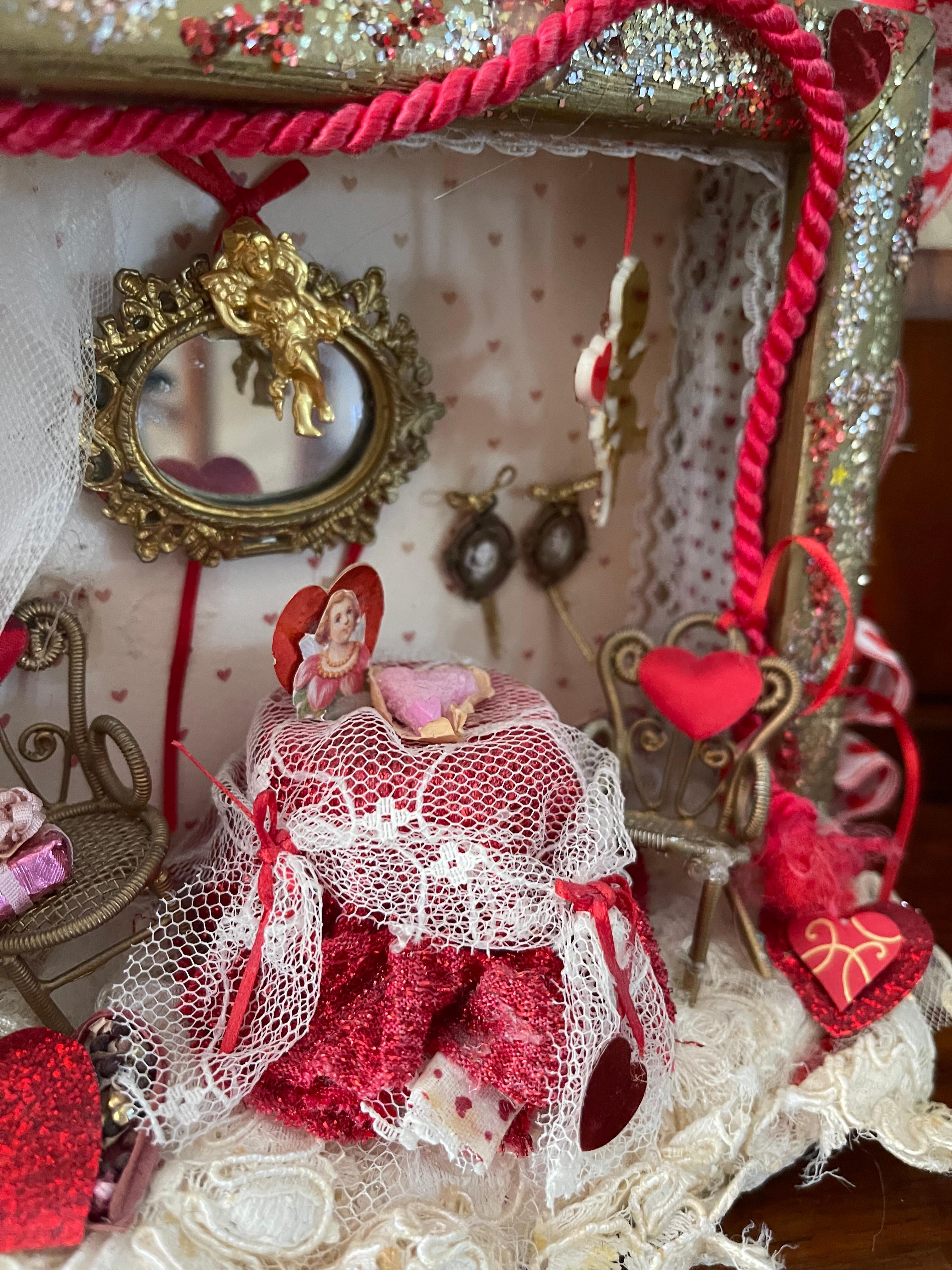 American Classical Miniature Artisan Valentines Room Box Dollhouse For Sale