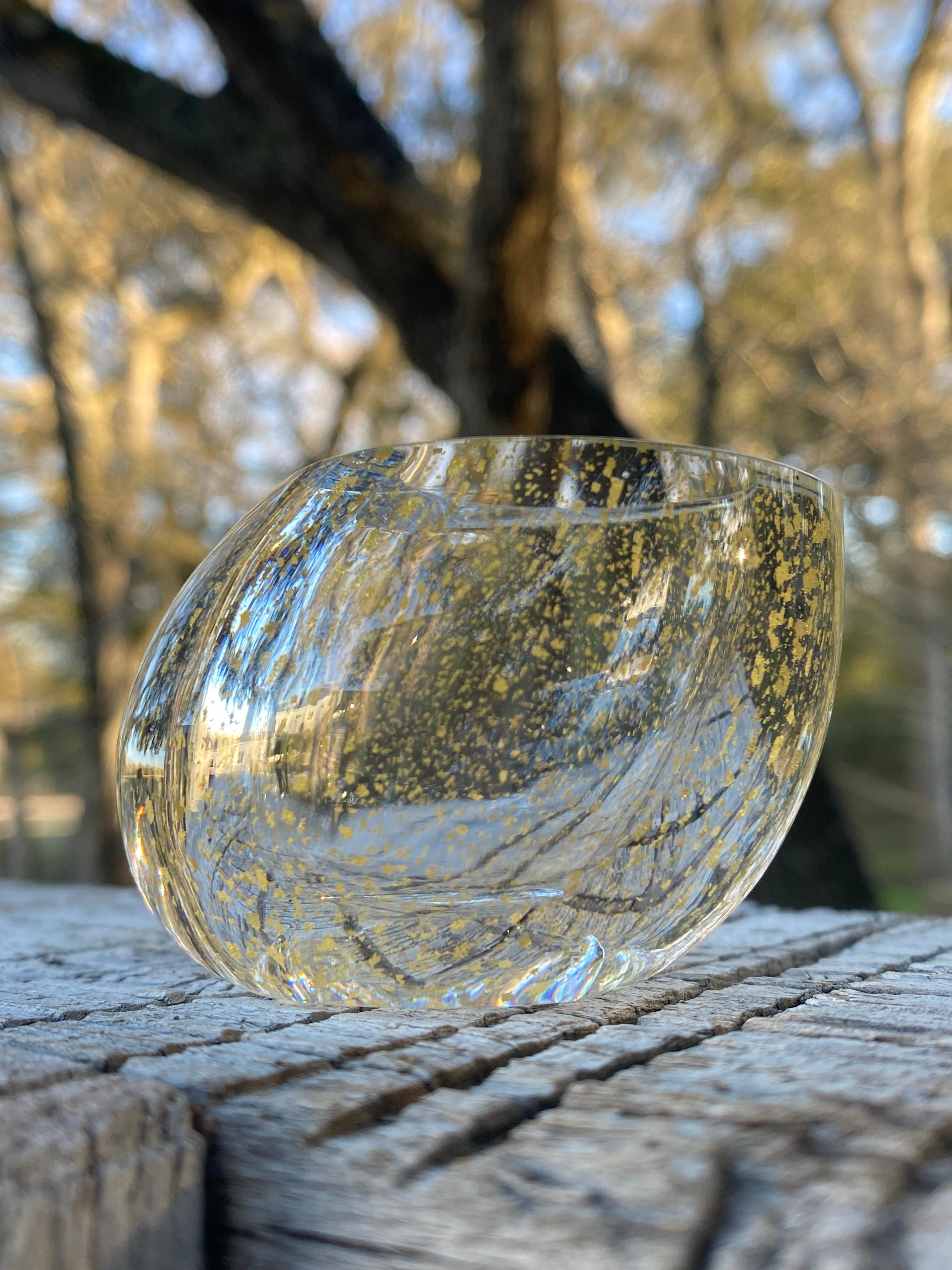 Vaso in miniatura d'artista firmato Gold Fleck in vendita 2