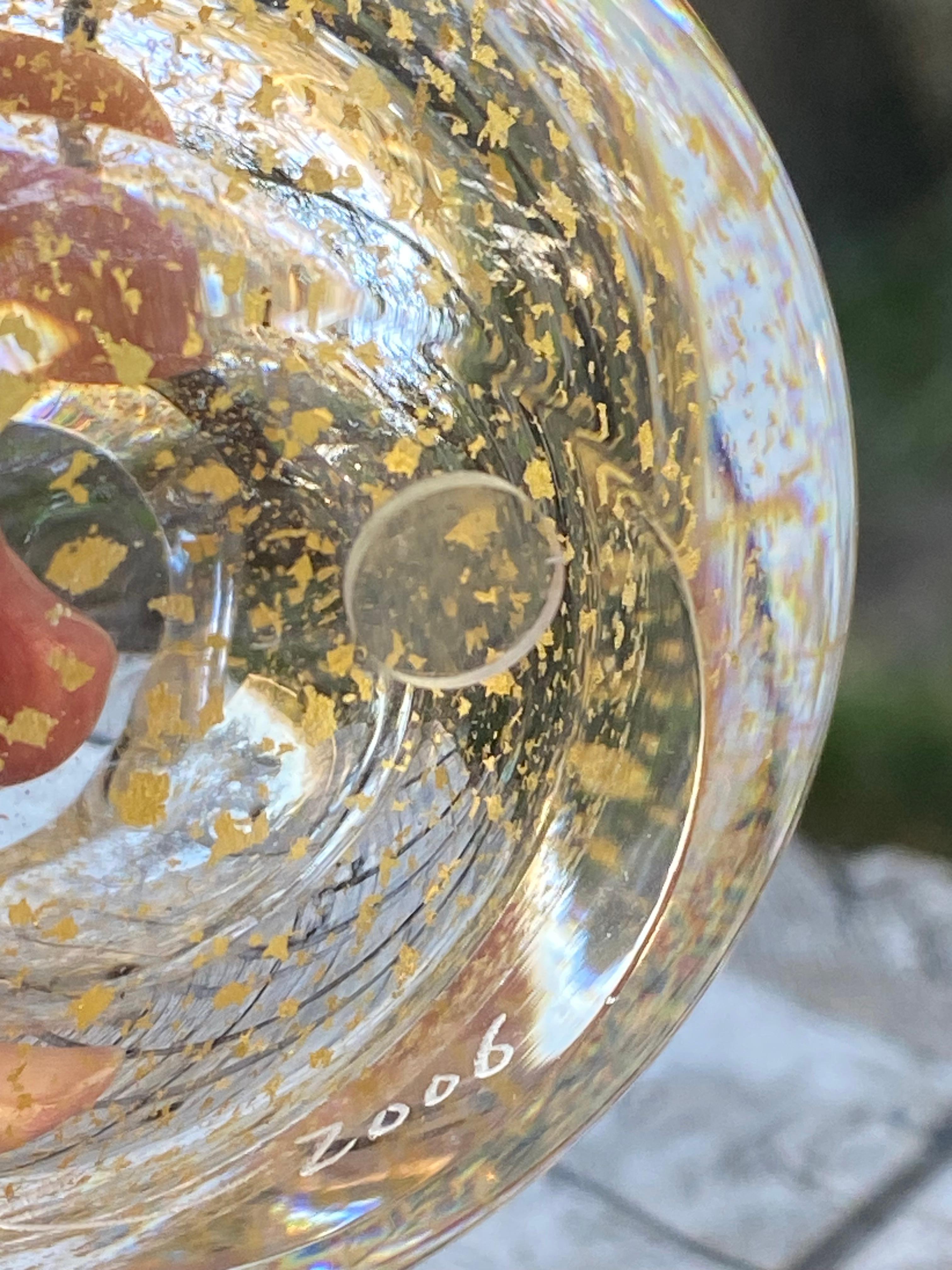 Sconosciuto Vaso in miniatura d'artista firmato Gold Fleck in vendita