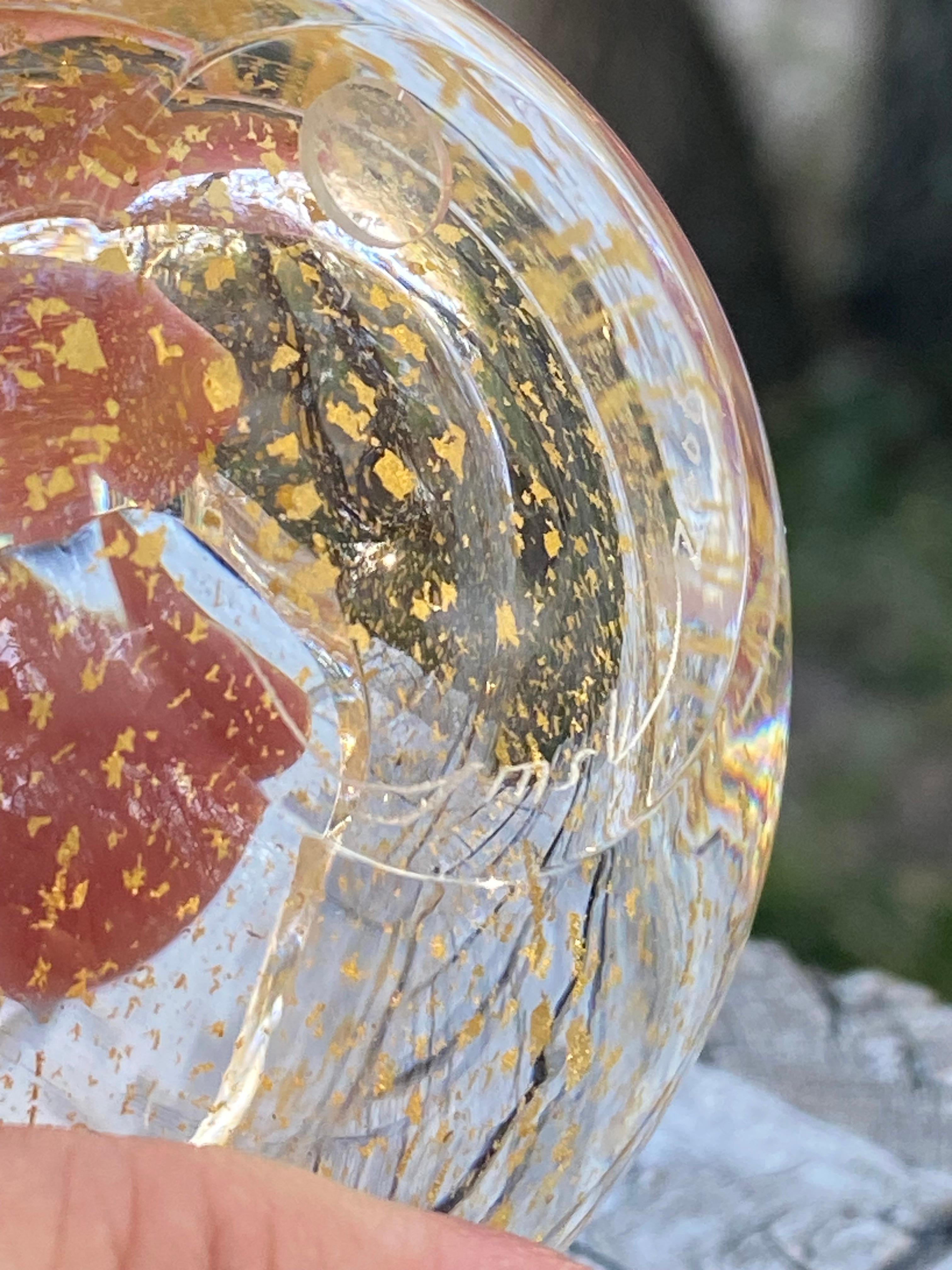 Fatto a mano Vaso in miniatura d'artista firmato Gold Fleck in vendita