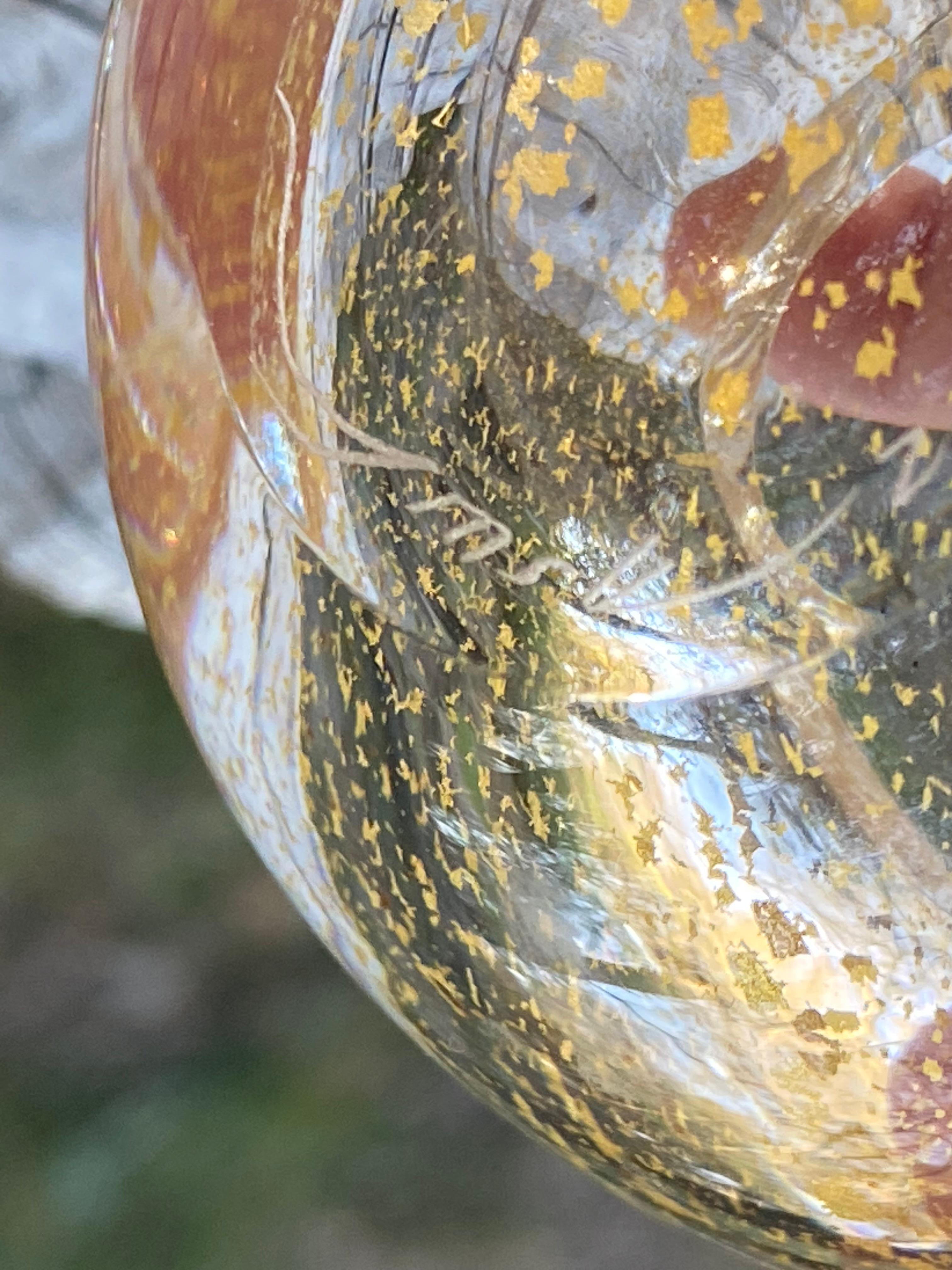 Vaso in miniatura d'artista firmato Gold Fleck In condizioni buone in vendita a Round Top, TX