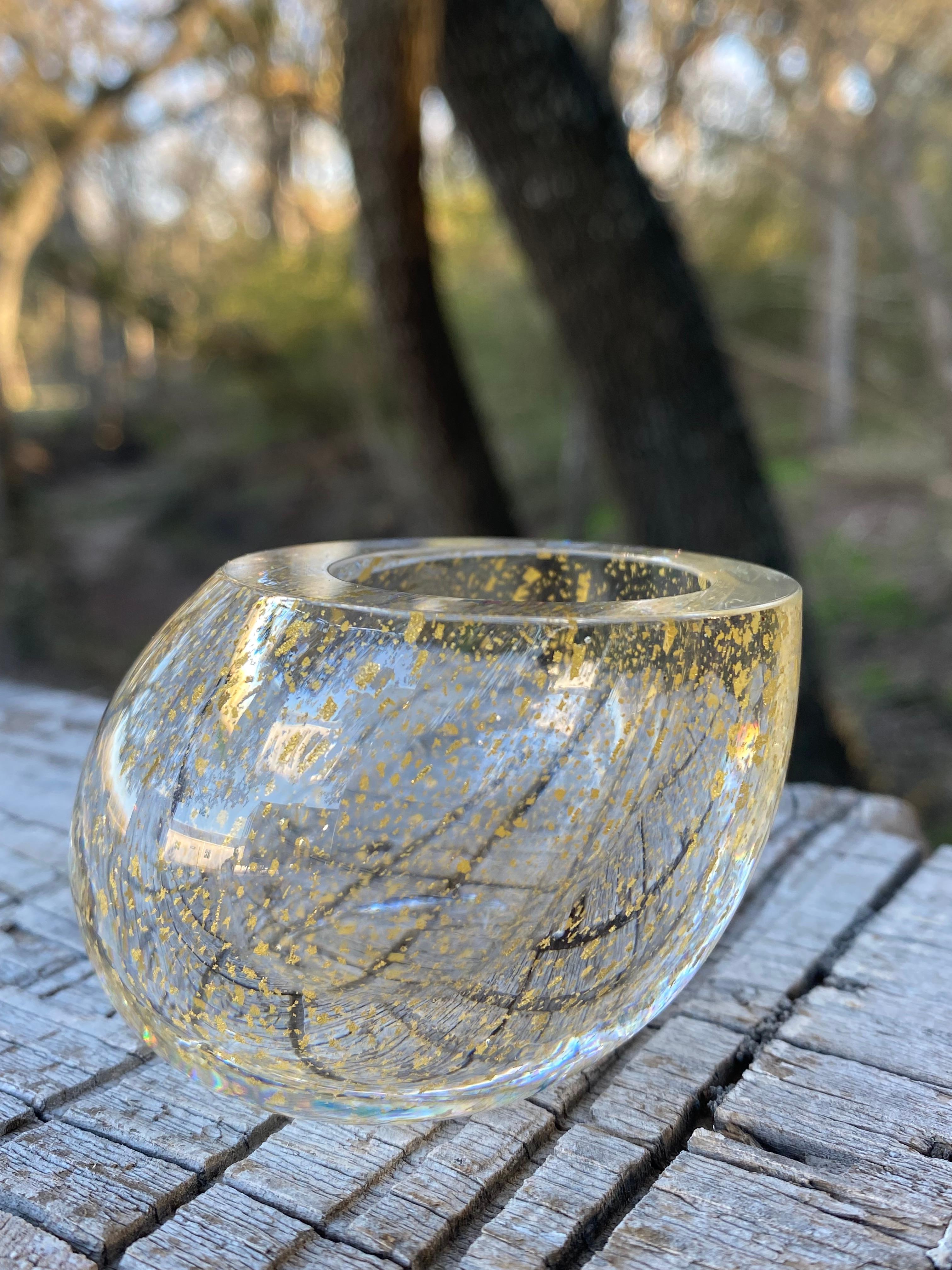 Vaso in miniatura d'artista firmato Gold Fleck in vendita 1