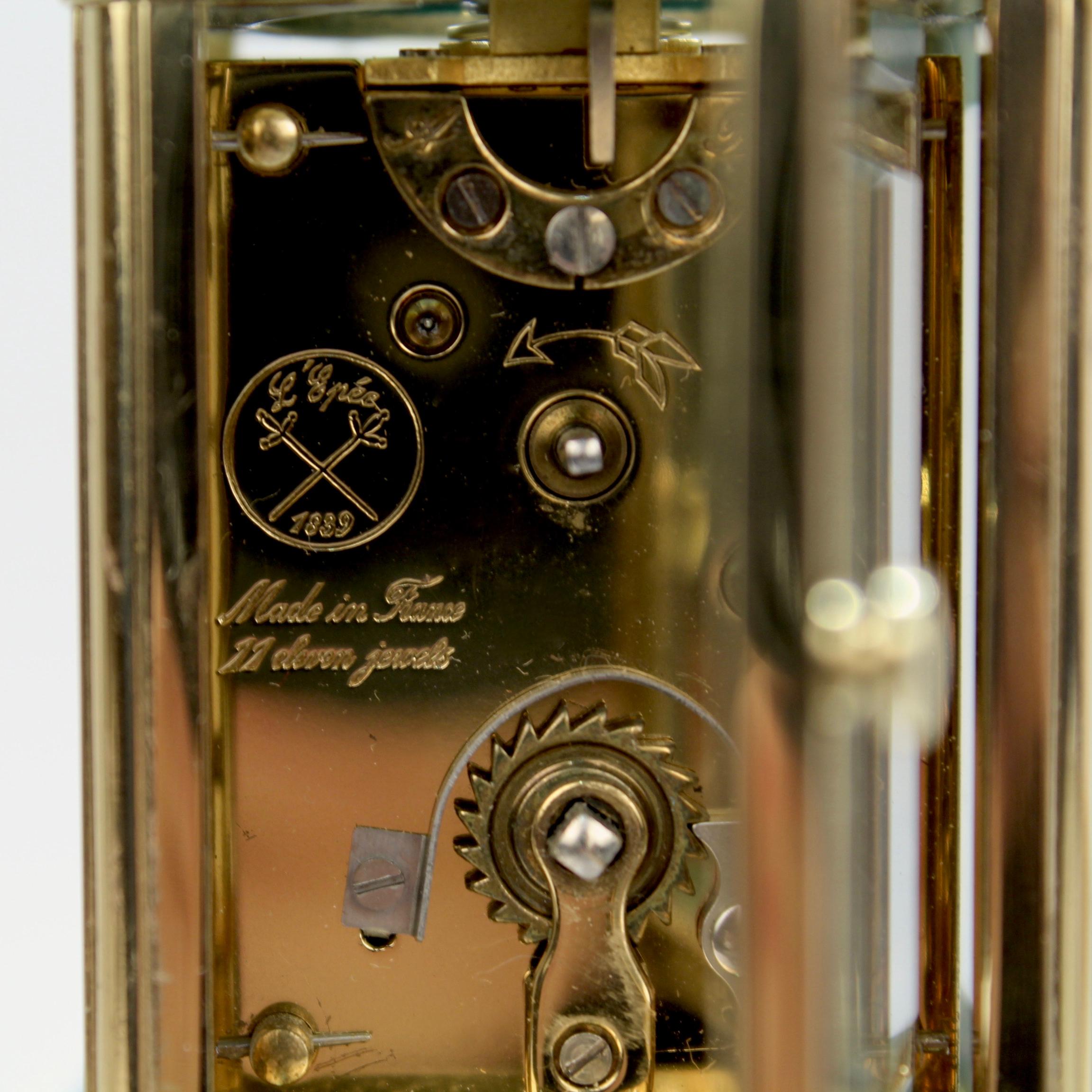 Miniature Asprey Brass and Malachite Miniature Carriage Clock 8