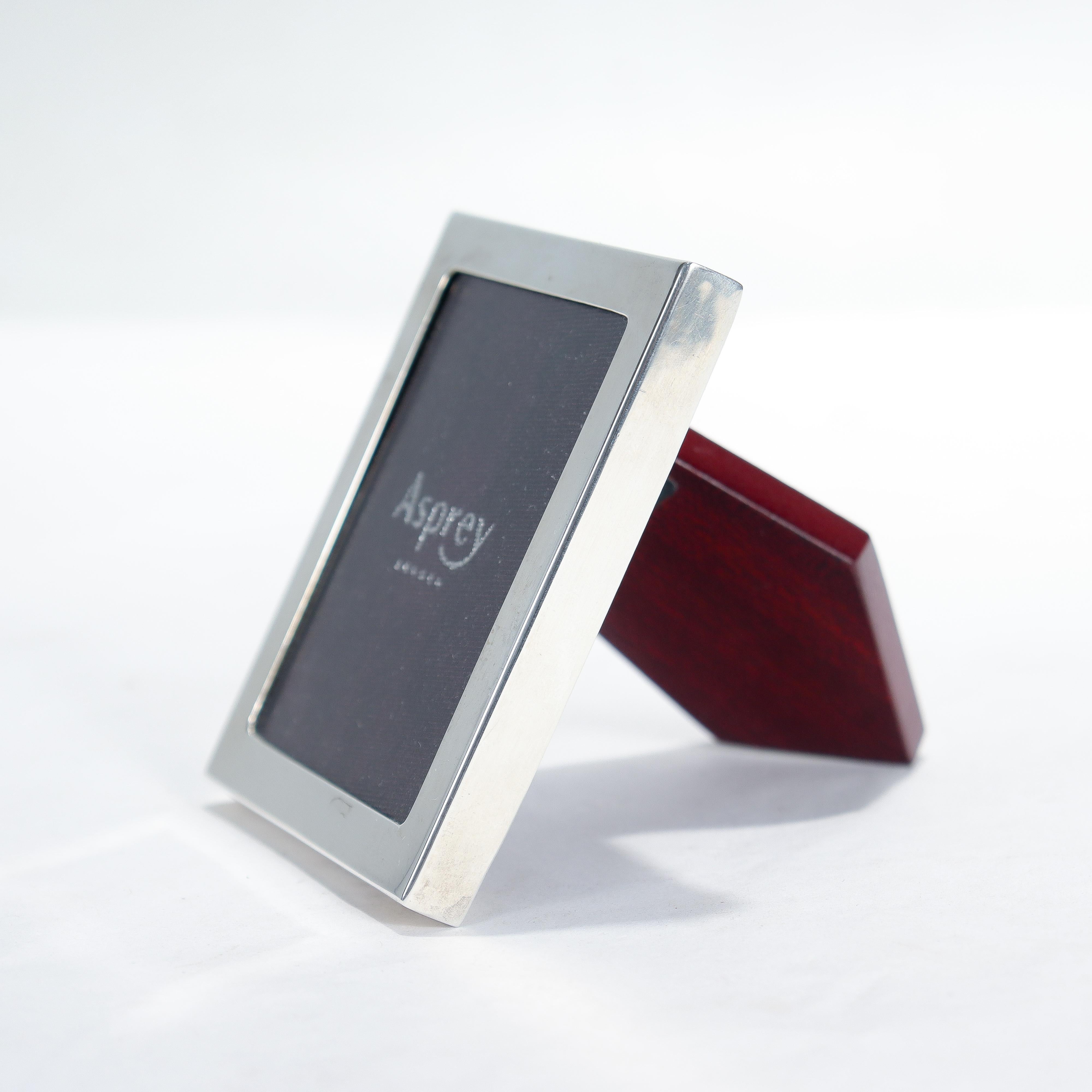 Modern Miniature Asprey Sterling Silver Picture or Photo Frame