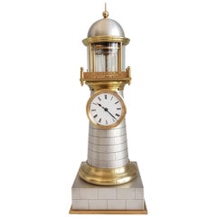 Miniature Automaton Industrial Lighthouse Clock with Duplex Escapement
