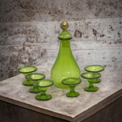 Miniature Bimini Glass Antique German Hand-blown Decanter Set for Dollhouse