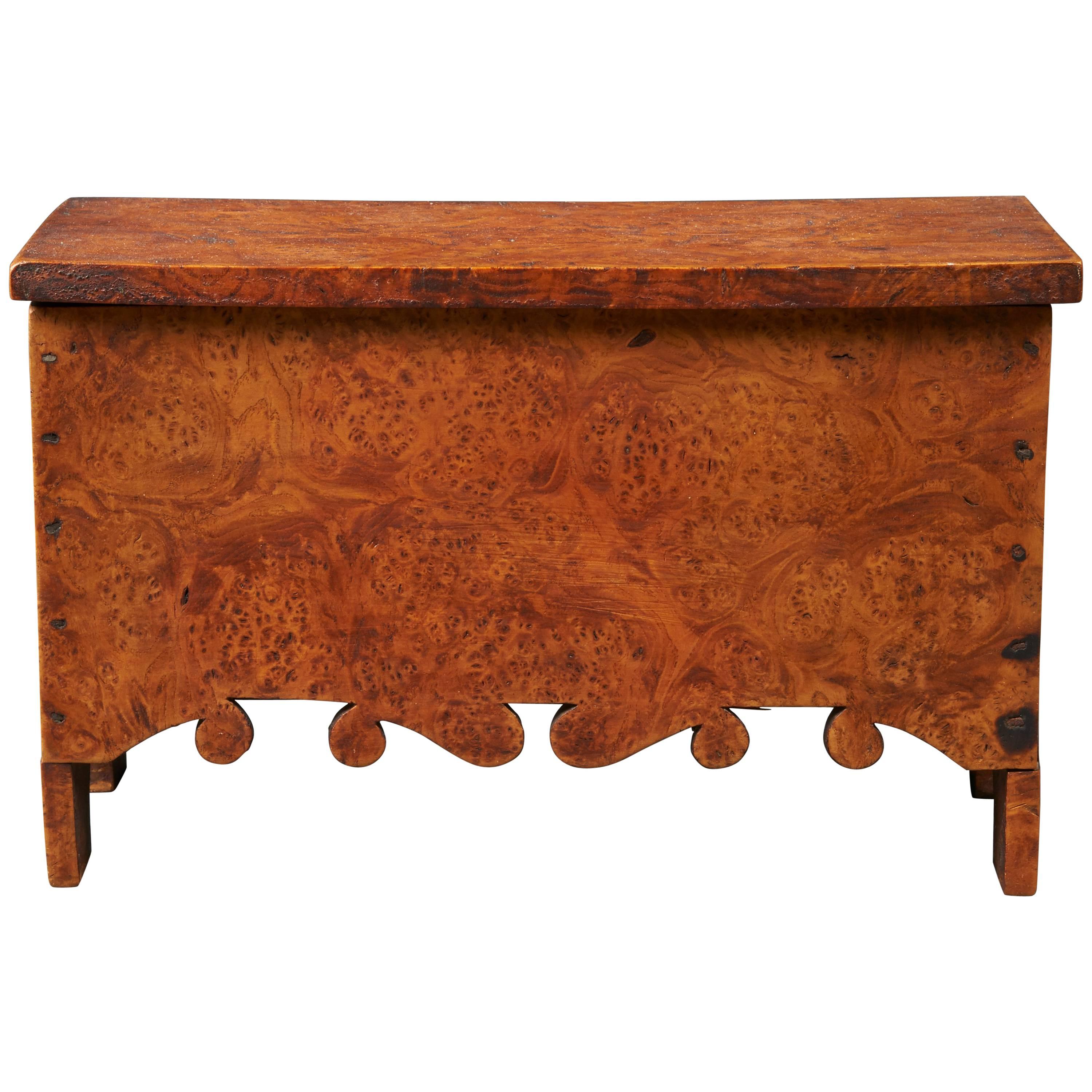 Miniature Blanket Chest of Burl Maple For Sale