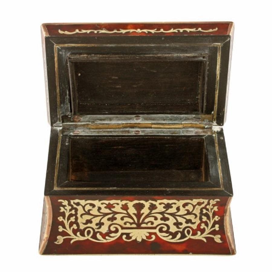 Miniature Boulle Work Caddy, 19th Century In Good Condition For Sale In London, GB