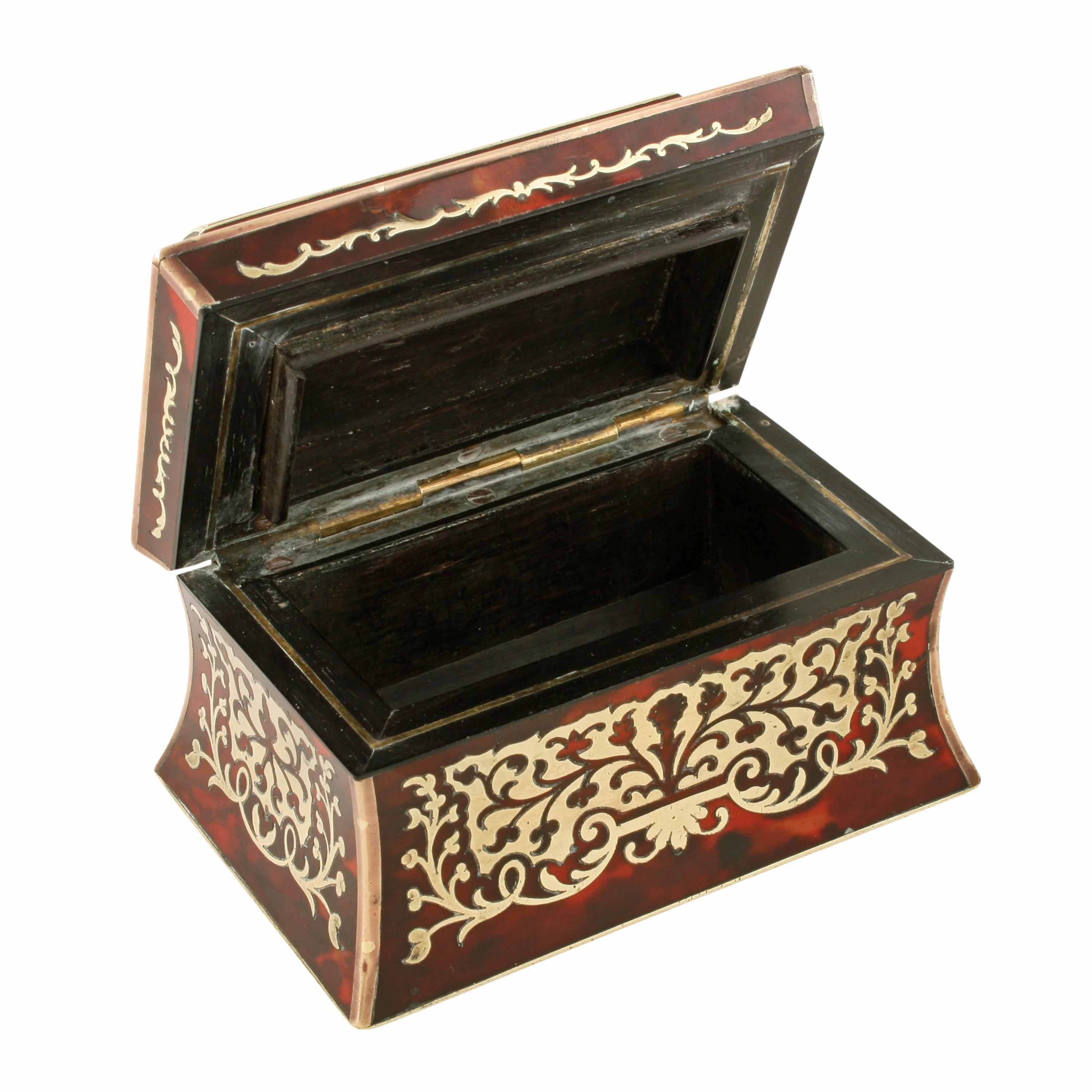 Miniature Boulle Work Caddy In Good Condition For Sale In Newcastle Upon Tyne, GB
