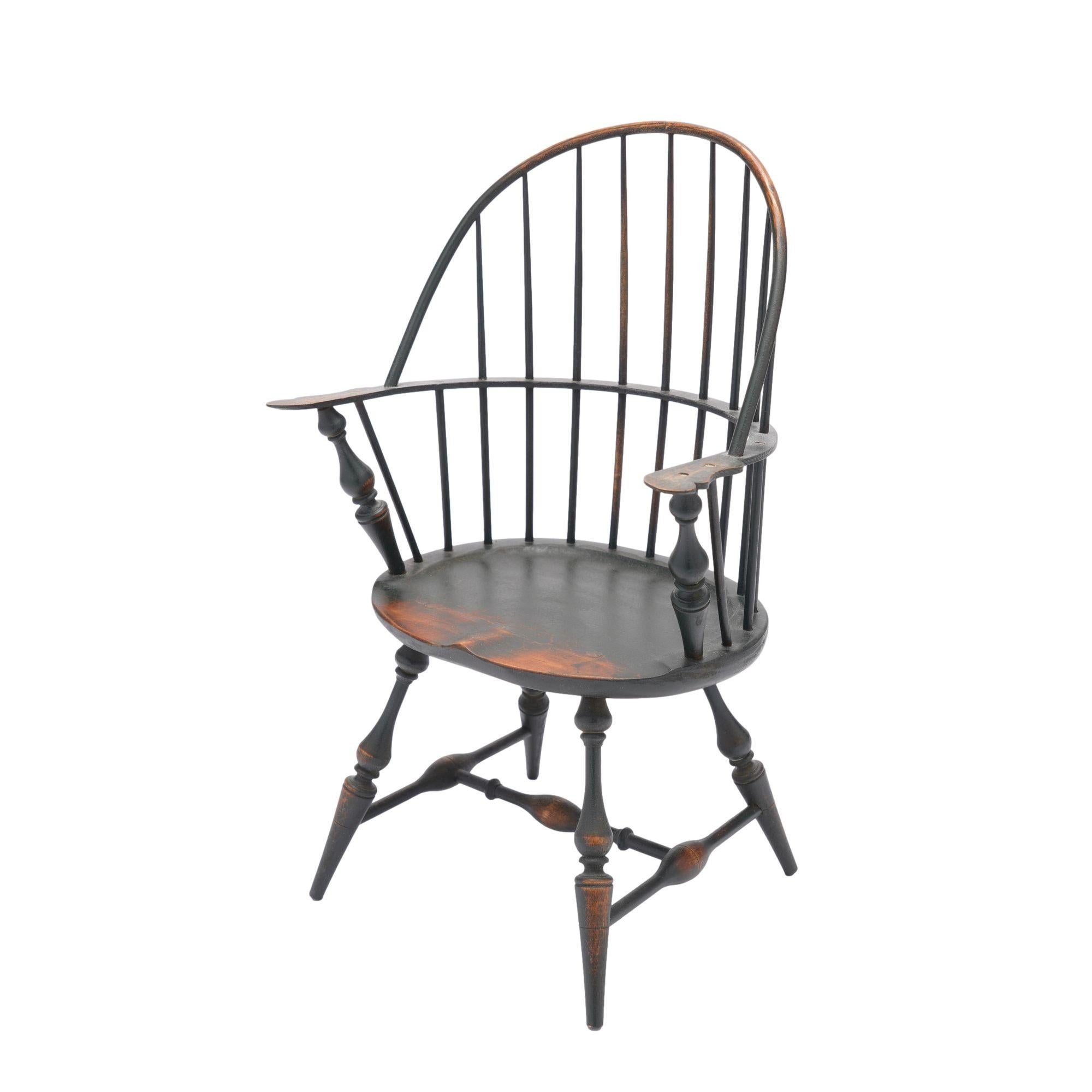 Rustic Miniature bow back Windsor armchair by the Riverbend Chair Co. For Sale