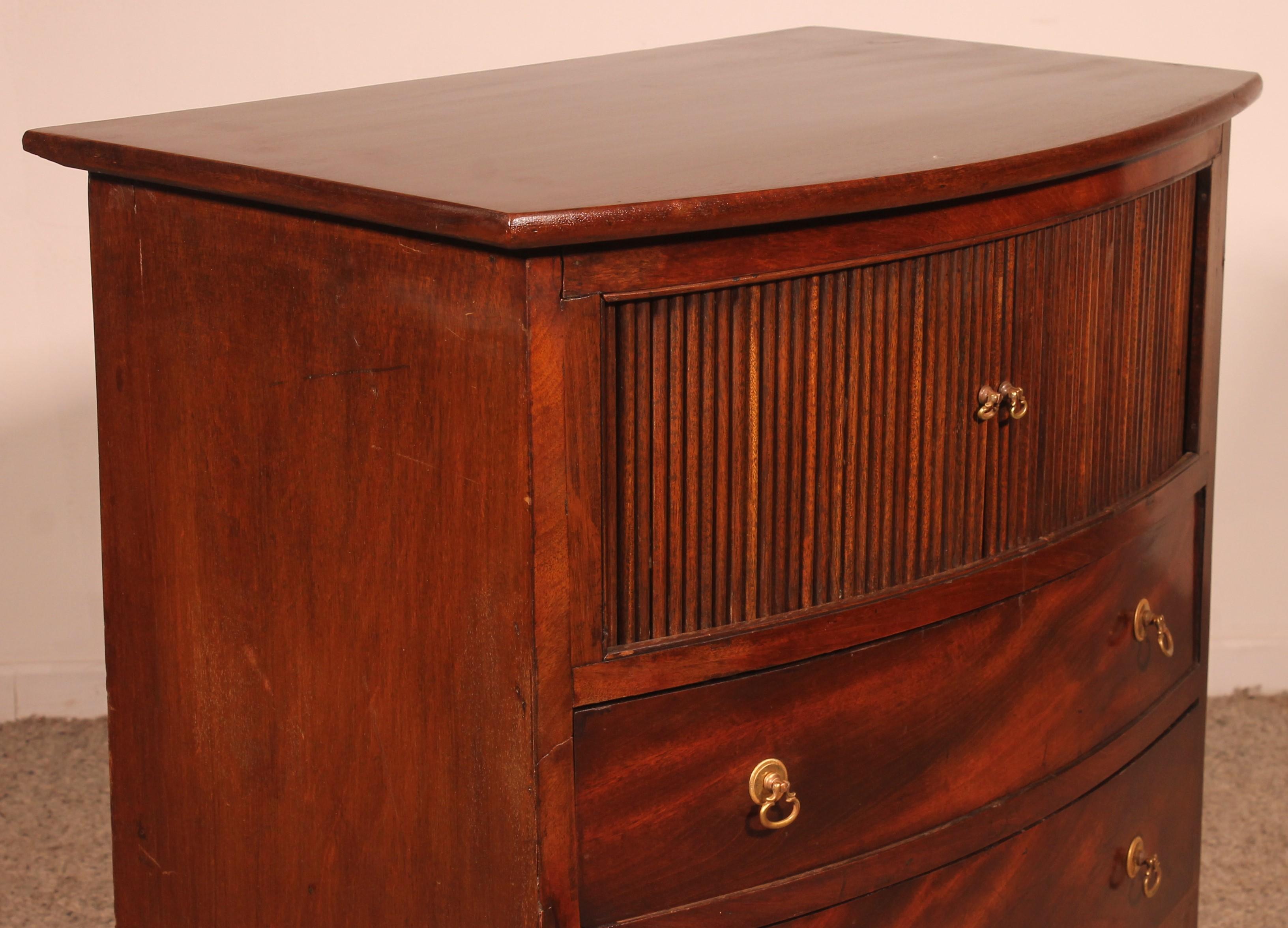 Mahogany Miniature Bowfront Chest Of Drawers From The 19th Century For Sale
