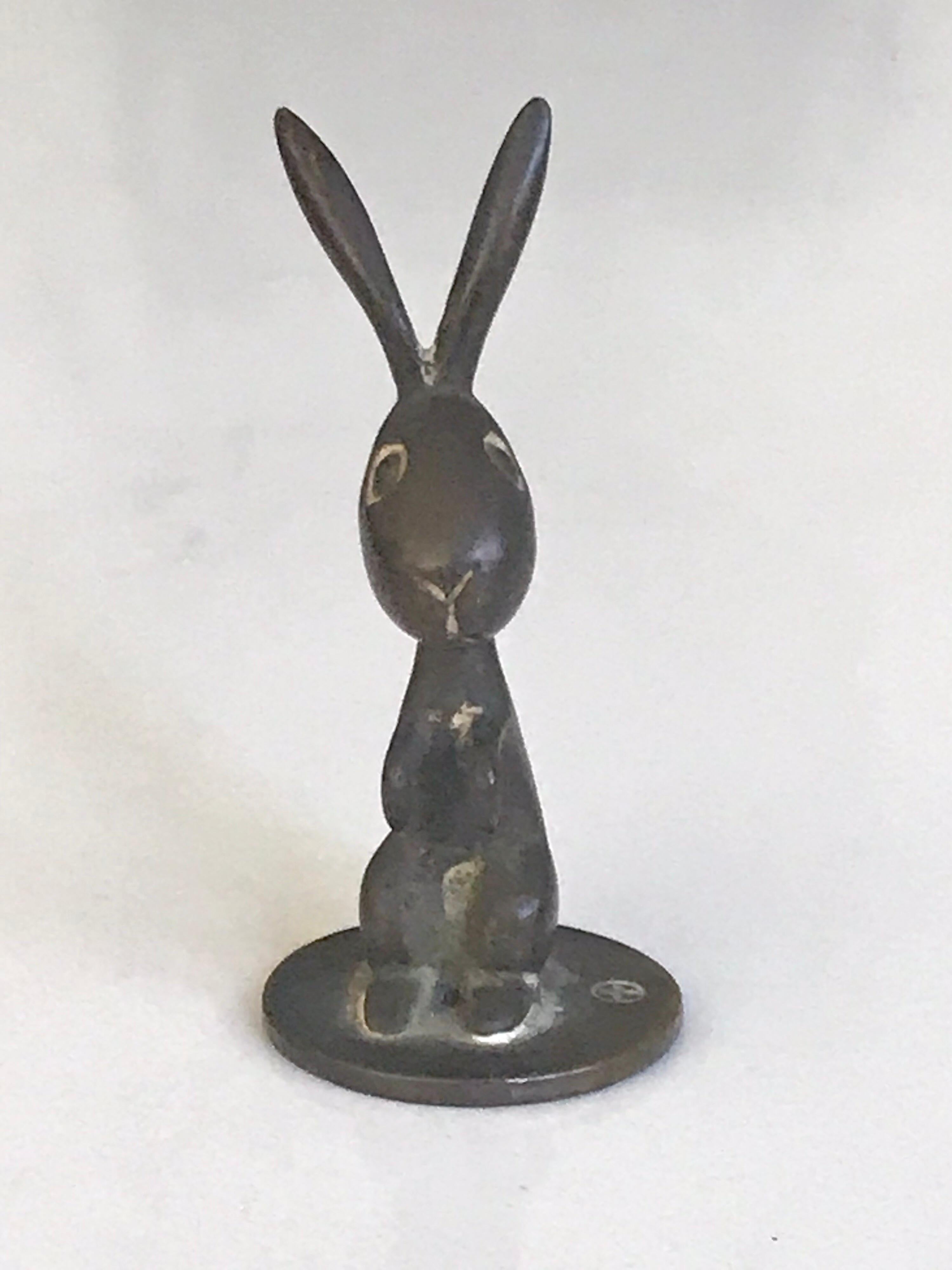 miniature bronze hare
